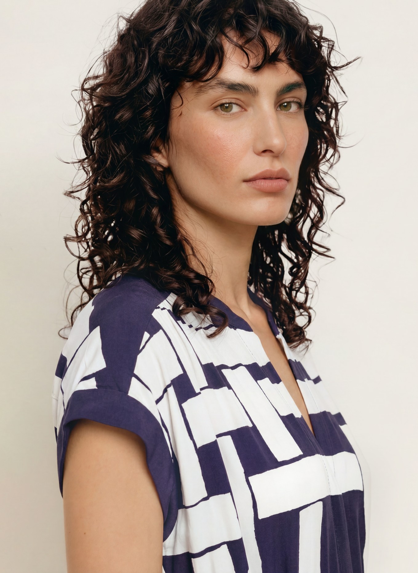 REISS SAMIRA Dress: DARK BLUE / WHITE