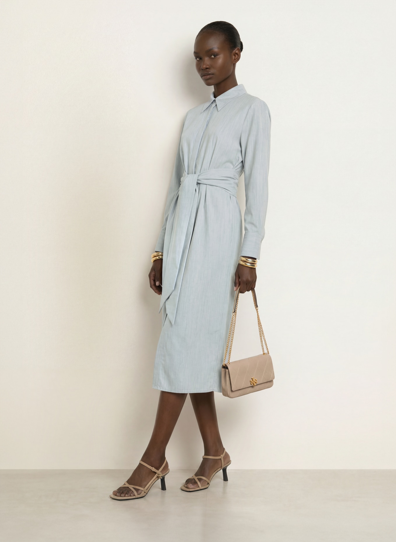 REISS Hemdblusenkleid GIANNA: HELLBLAU