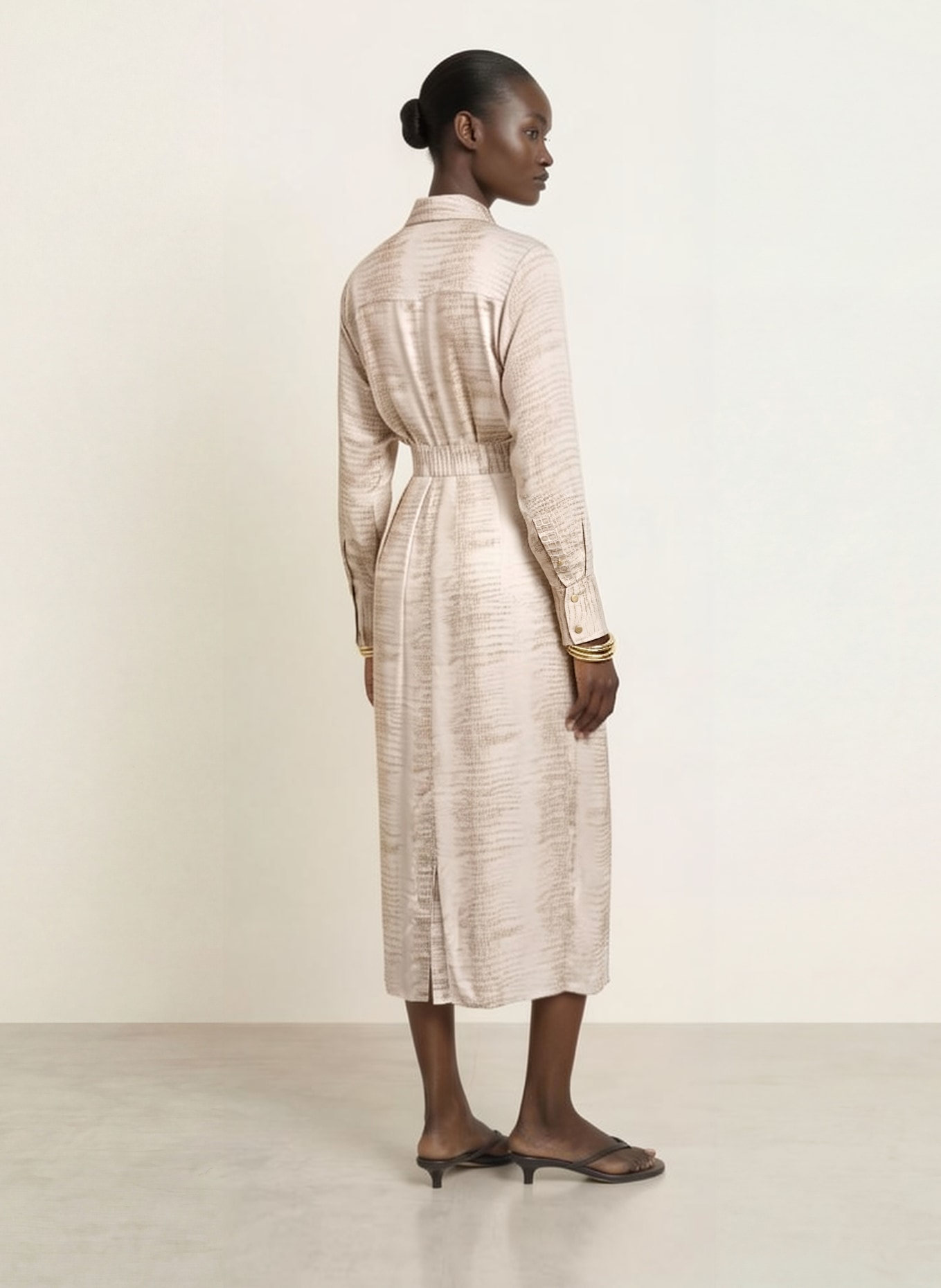 REISS Satinblusklänning SIENNA: BEIGE