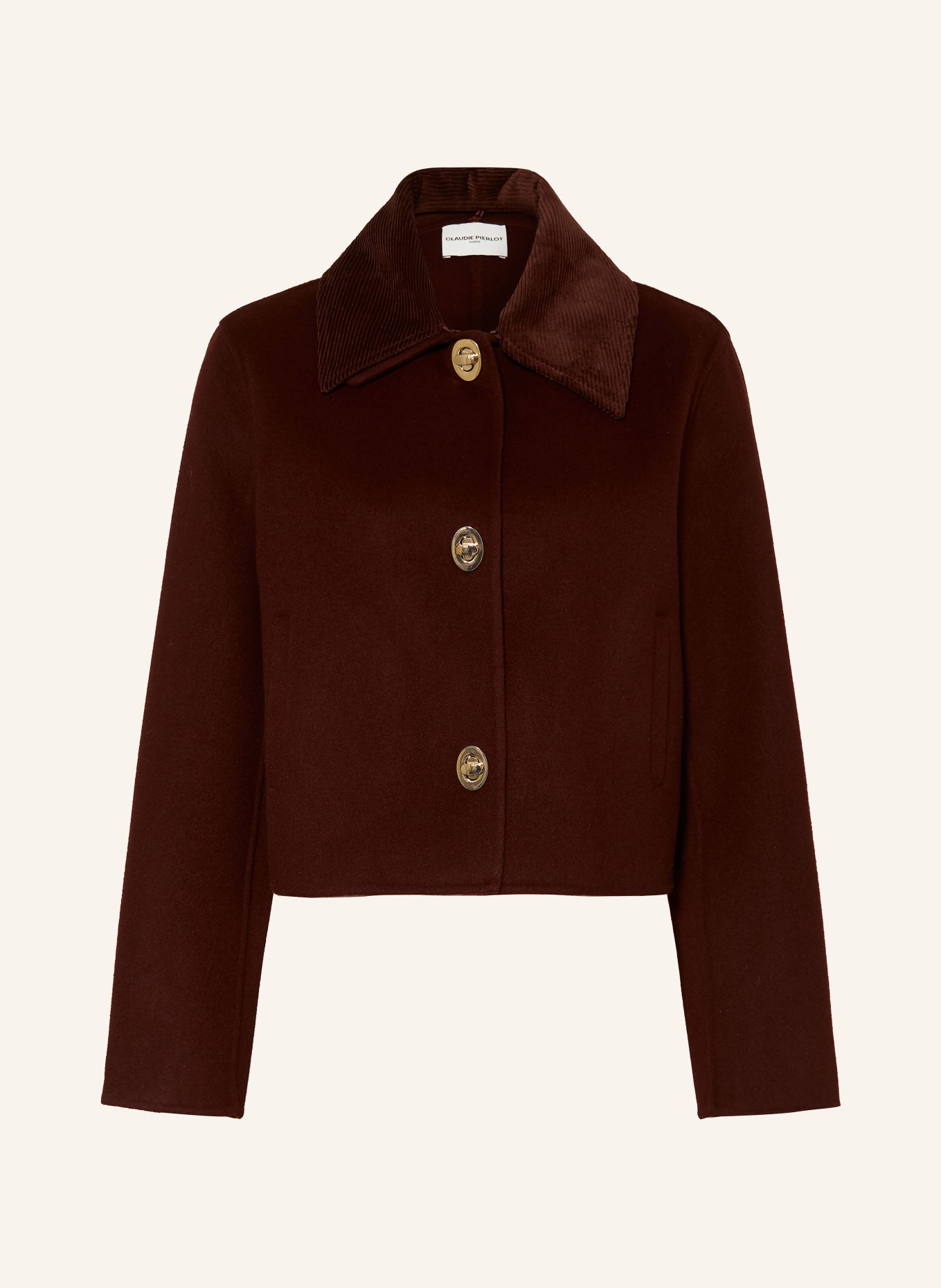 CLAUDIE PIERLOT Kastenjacke mit abnehmbarem Kragen: DUNKELROT