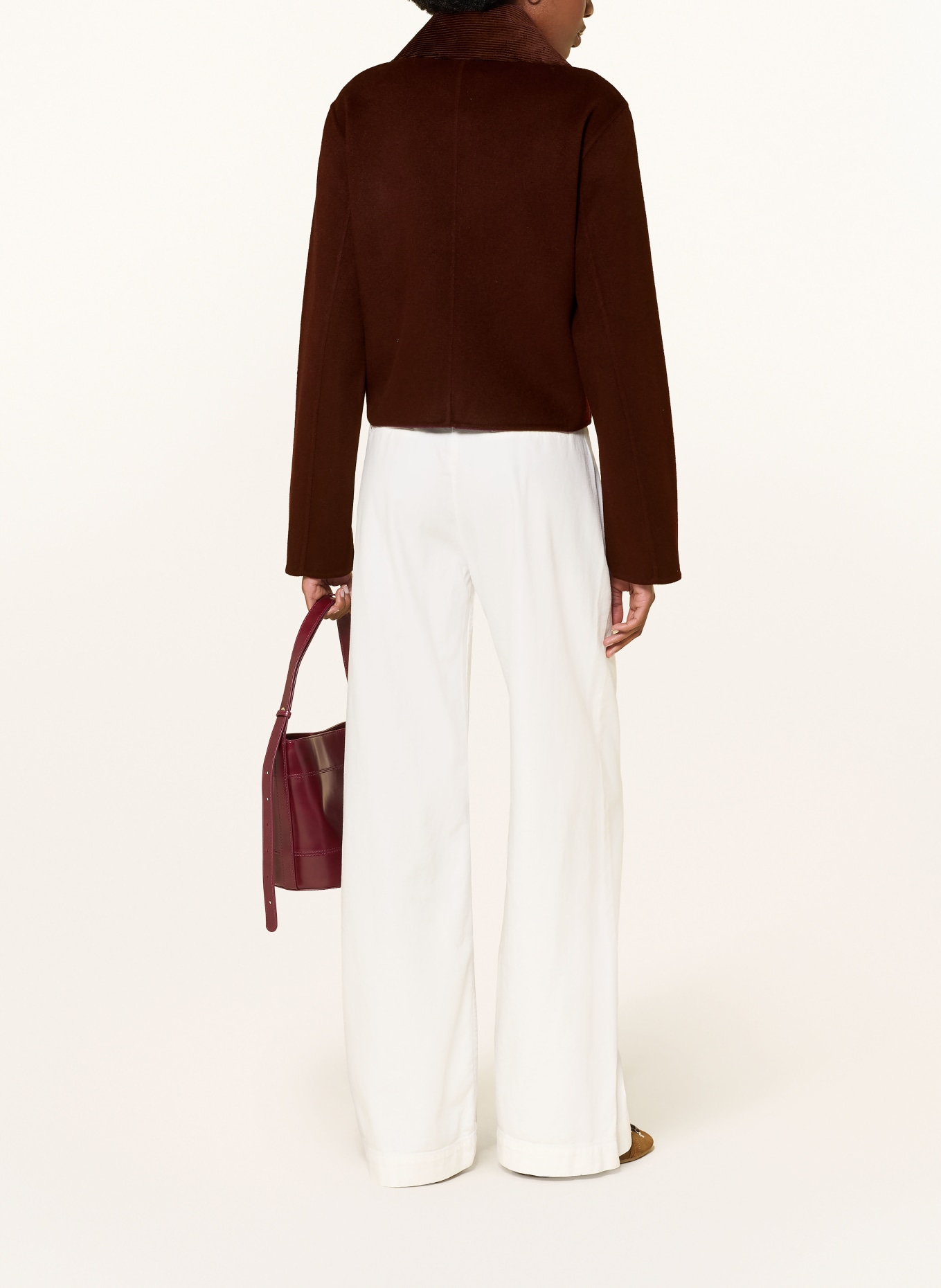 CLAUDIE PIERLOT Kastenjacke mit abnehmbarem Kragen: DUNKELROT