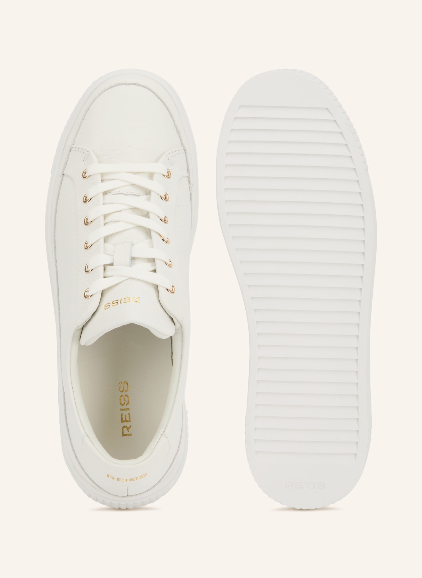 REISS LEANNE-LOW TOP Sneakers: WHITE