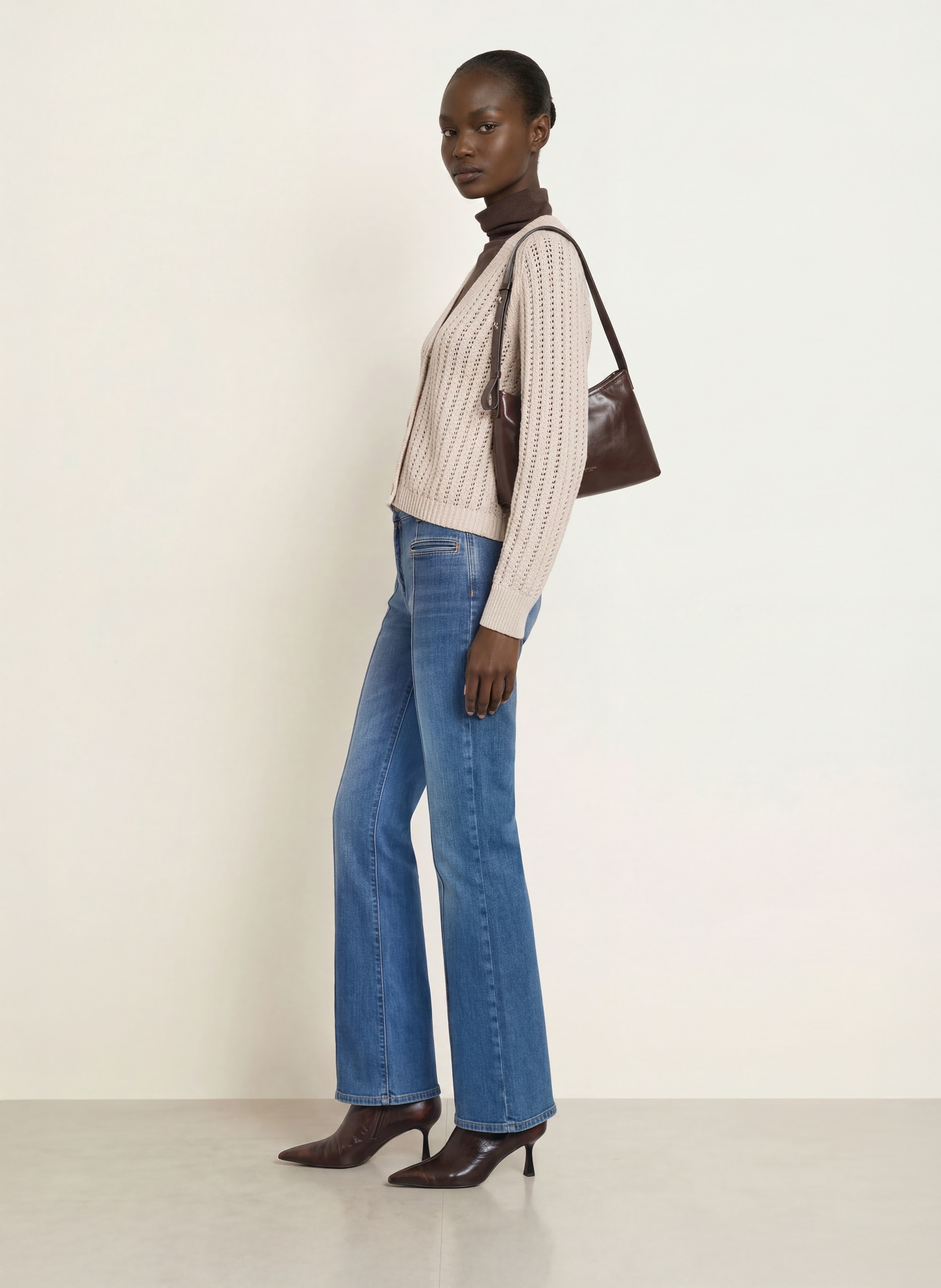 REISS CONSTANCE Cardigan with Linen: BEIGE
