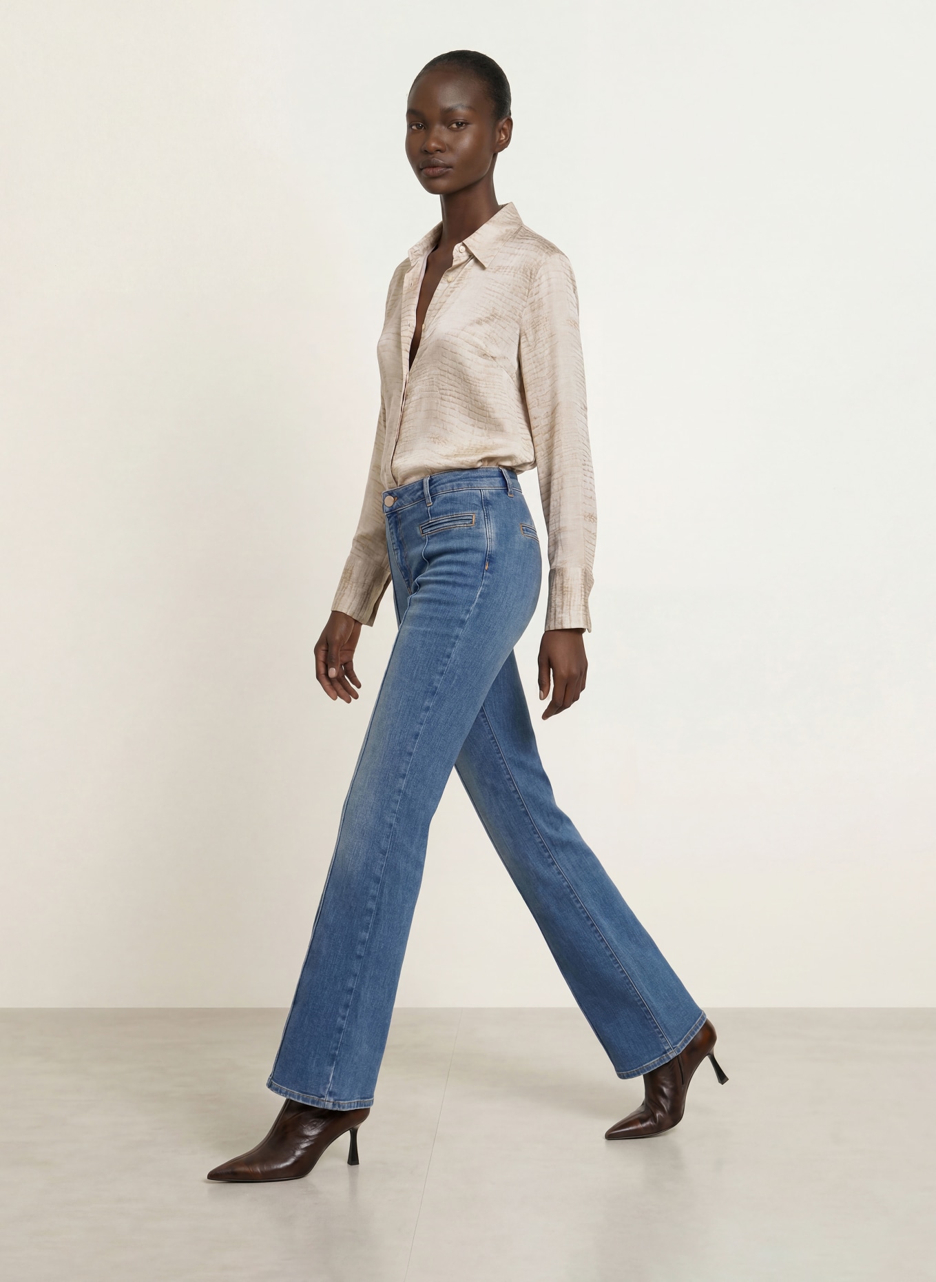 REISS Satinblus ANNIE: BEIGE