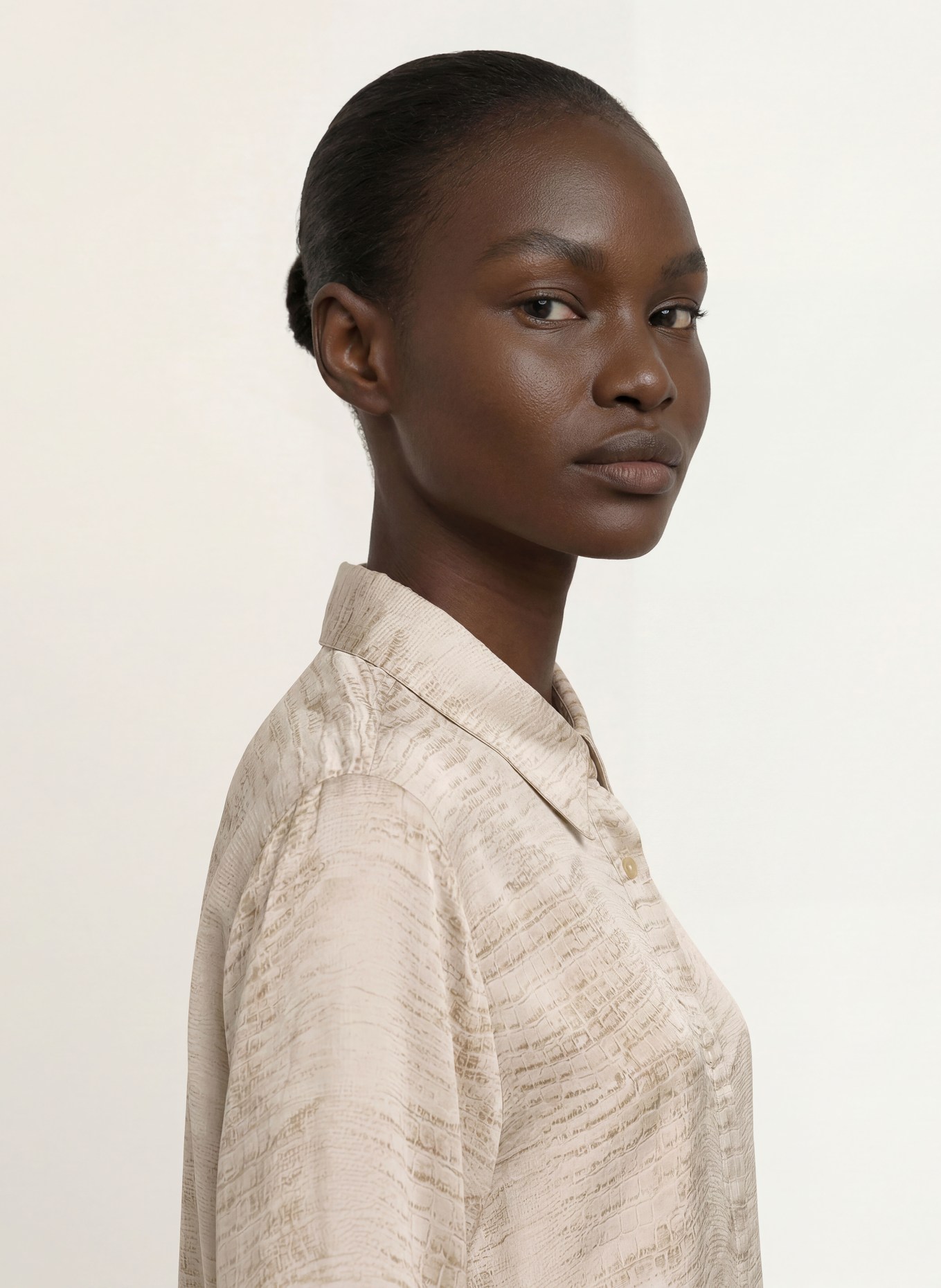 REISS Satinblus ANNIE: BEIGE