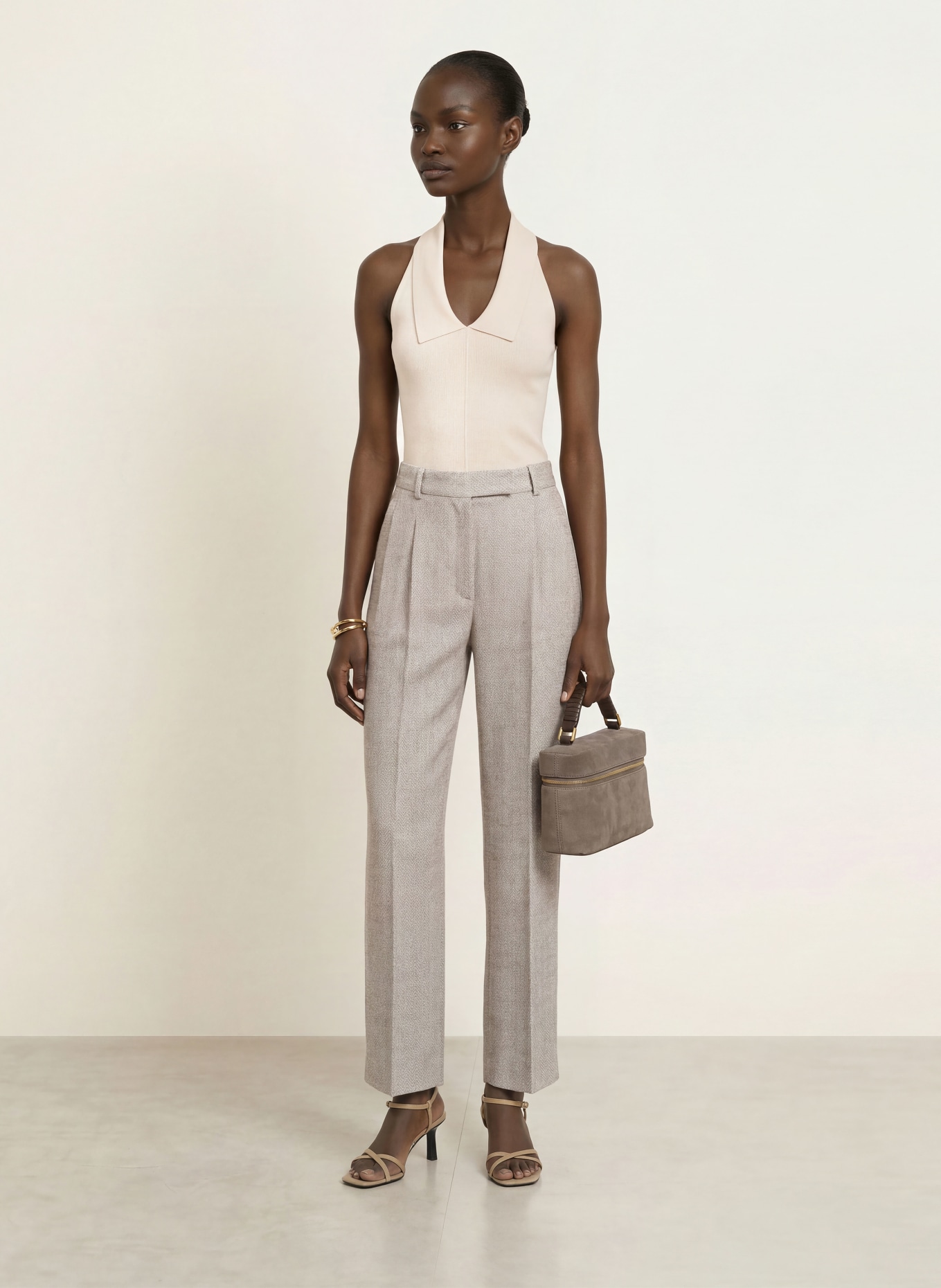 REISS Stricktop VERA: ECRU