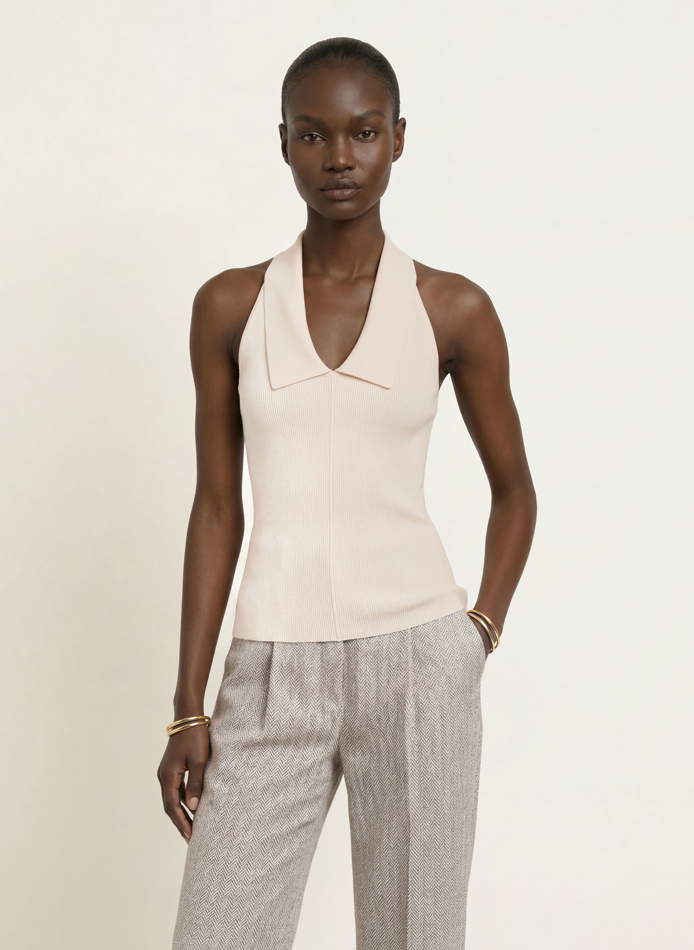 REISS Stricktop VERA: ECRU