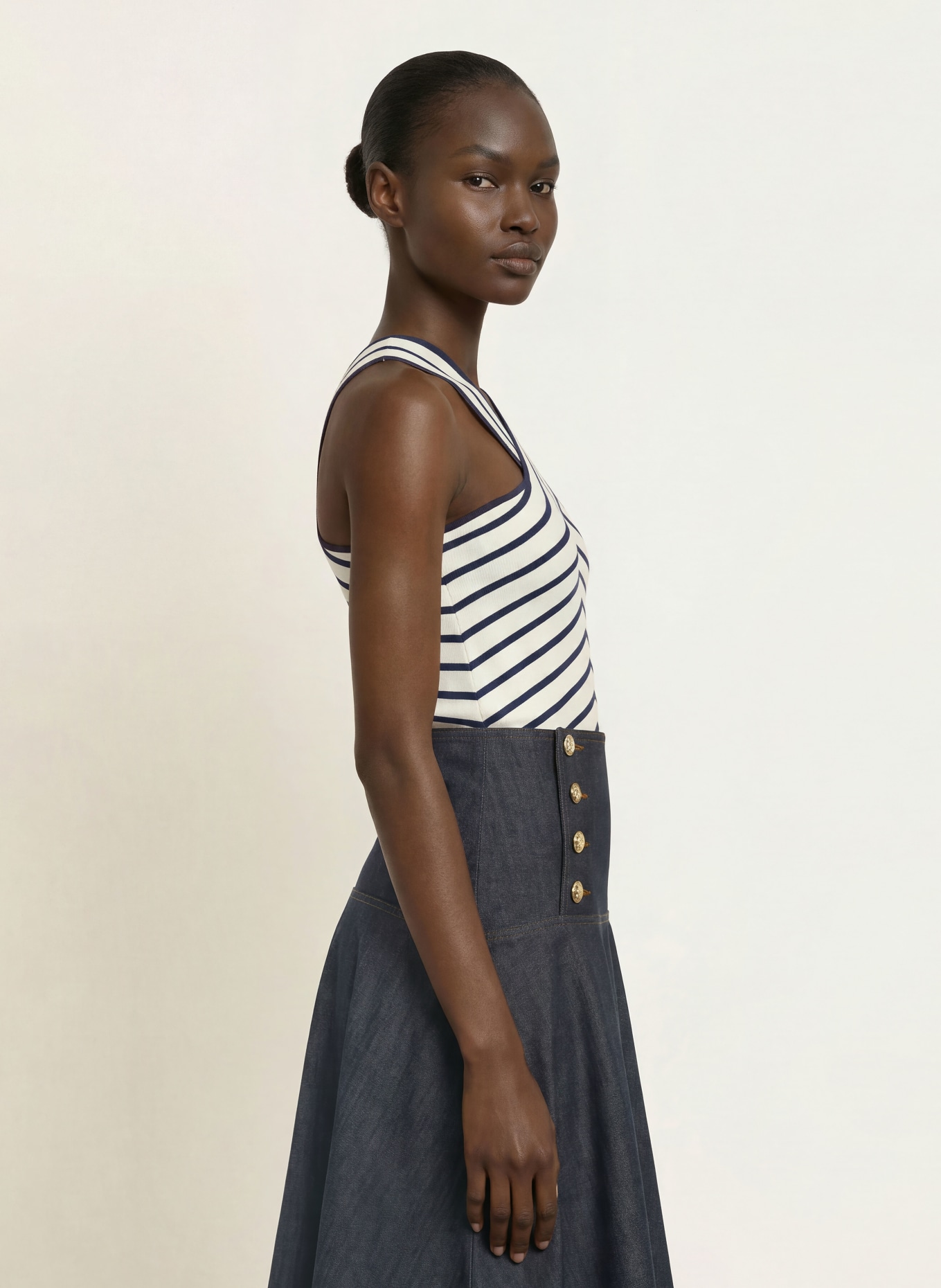 REISS Top ARIA: GRANATOWY / BIAŁY
