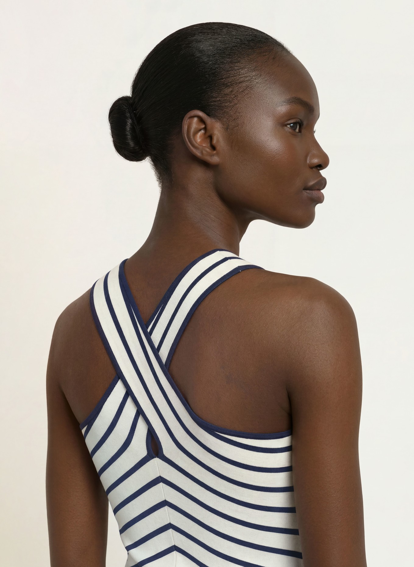 REISS Top ARIA: GRANATOWY / BIAŁY