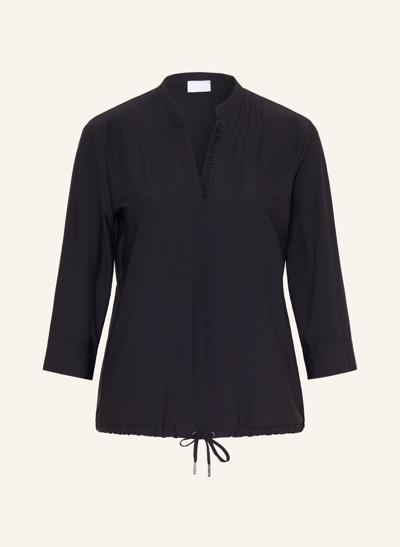 SPORTALM Blouseshirt met sierstenen en 3/4-mouwen: ZWART