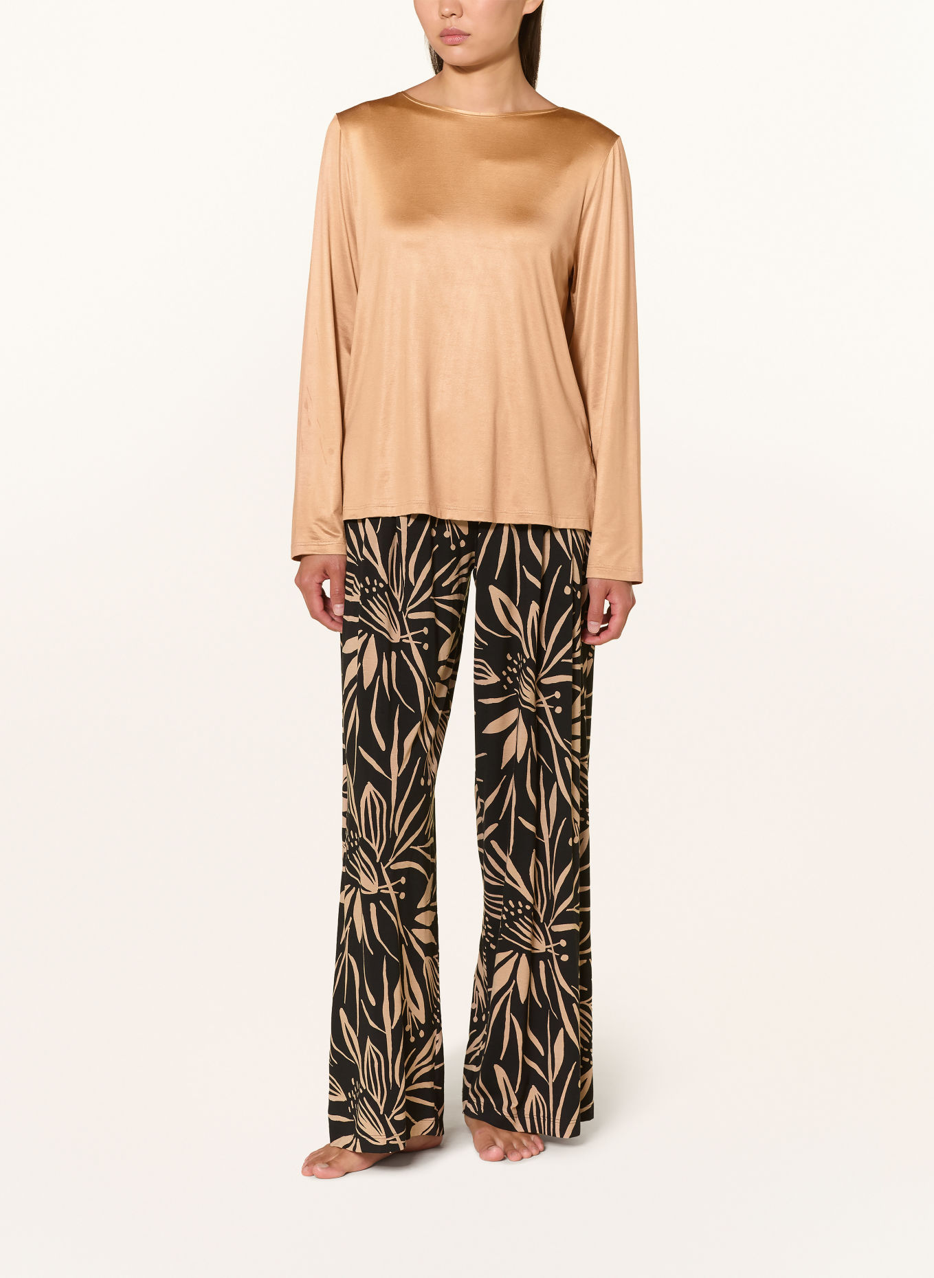 mey PURE SHINE Pajama shirt Collection: BEIGE