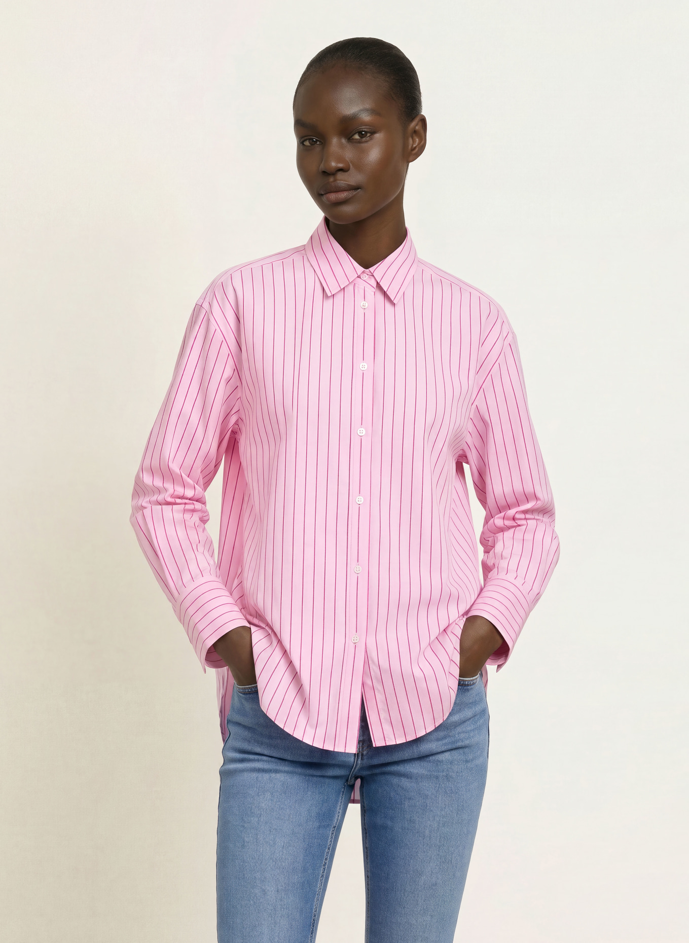 ARKET Hemdbluse: ROSA / DUNKELROT