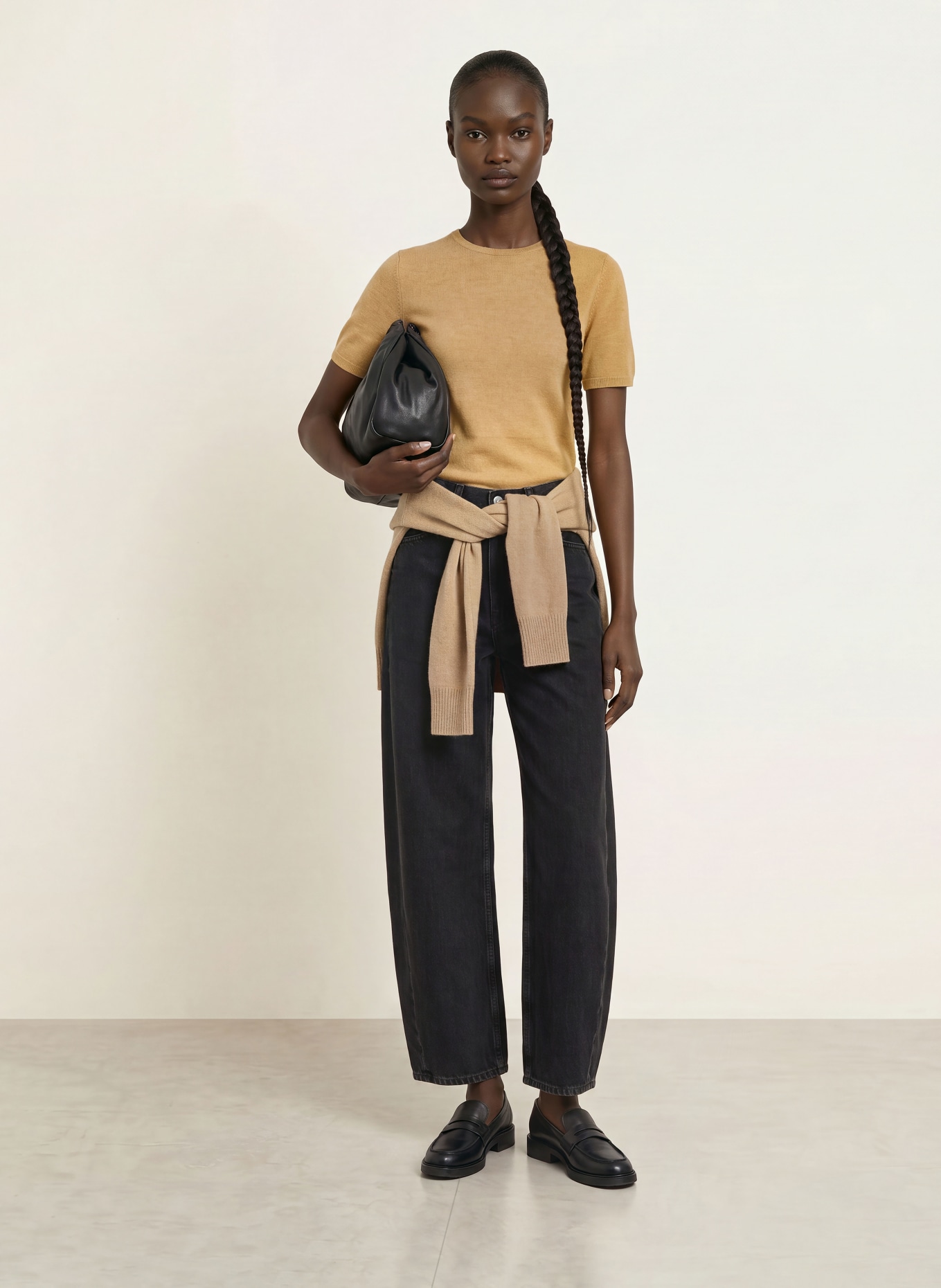 ARKET Gebreid shirt van kasjmier: BEIGE