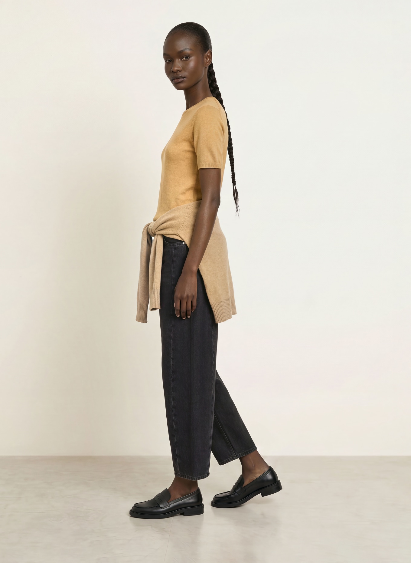 ARKET Gebreid shirt van kasjmier: BEIGE