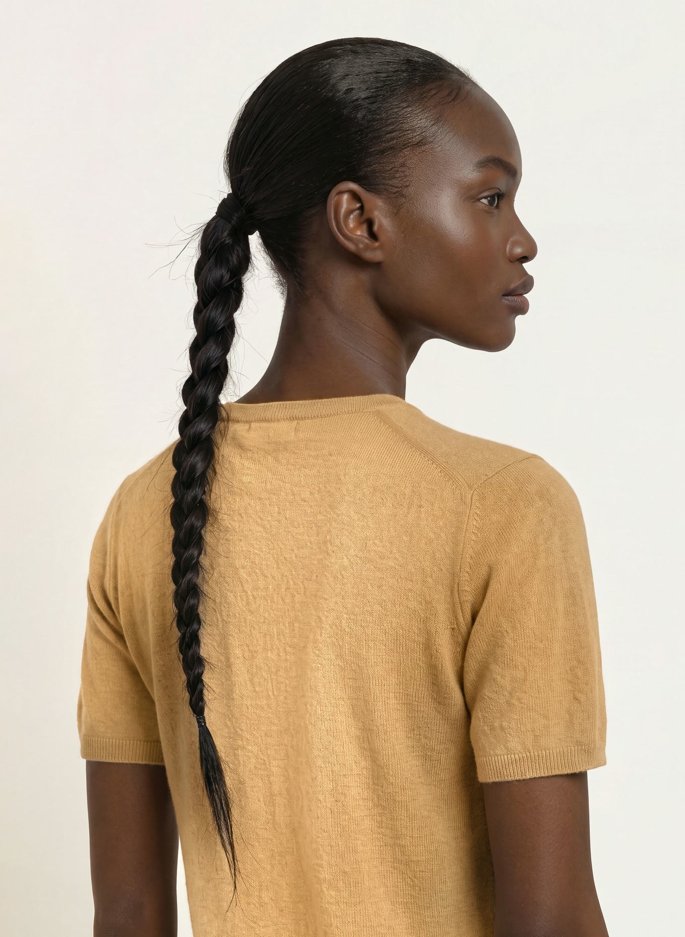 ARKET Gebreid shirt van kasjmier: BEIGE
