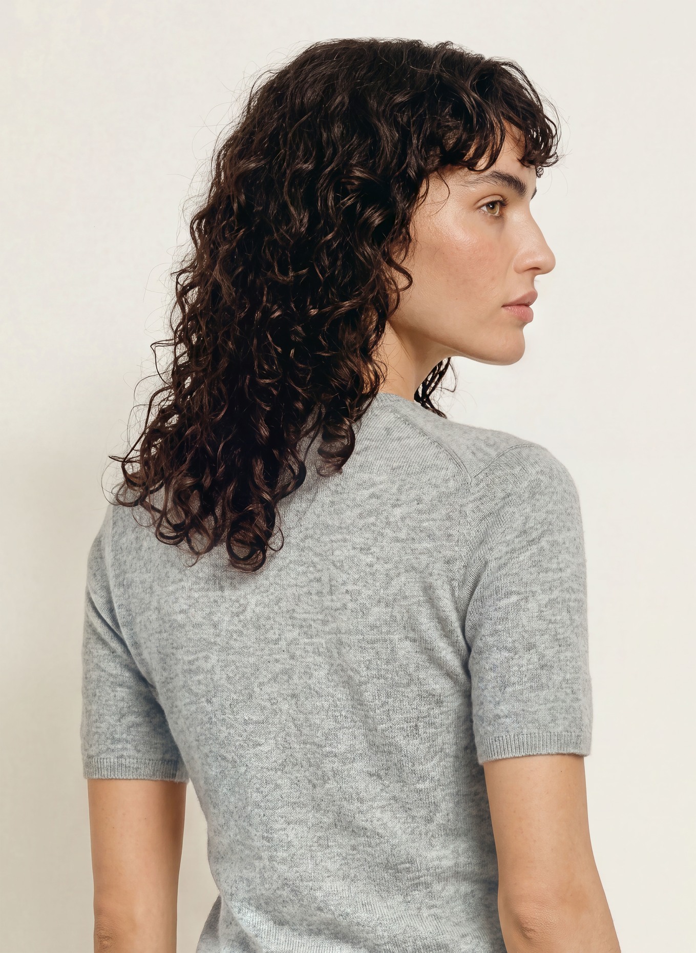 ARKET Gebreid shirt van kasjmier: GRIJS