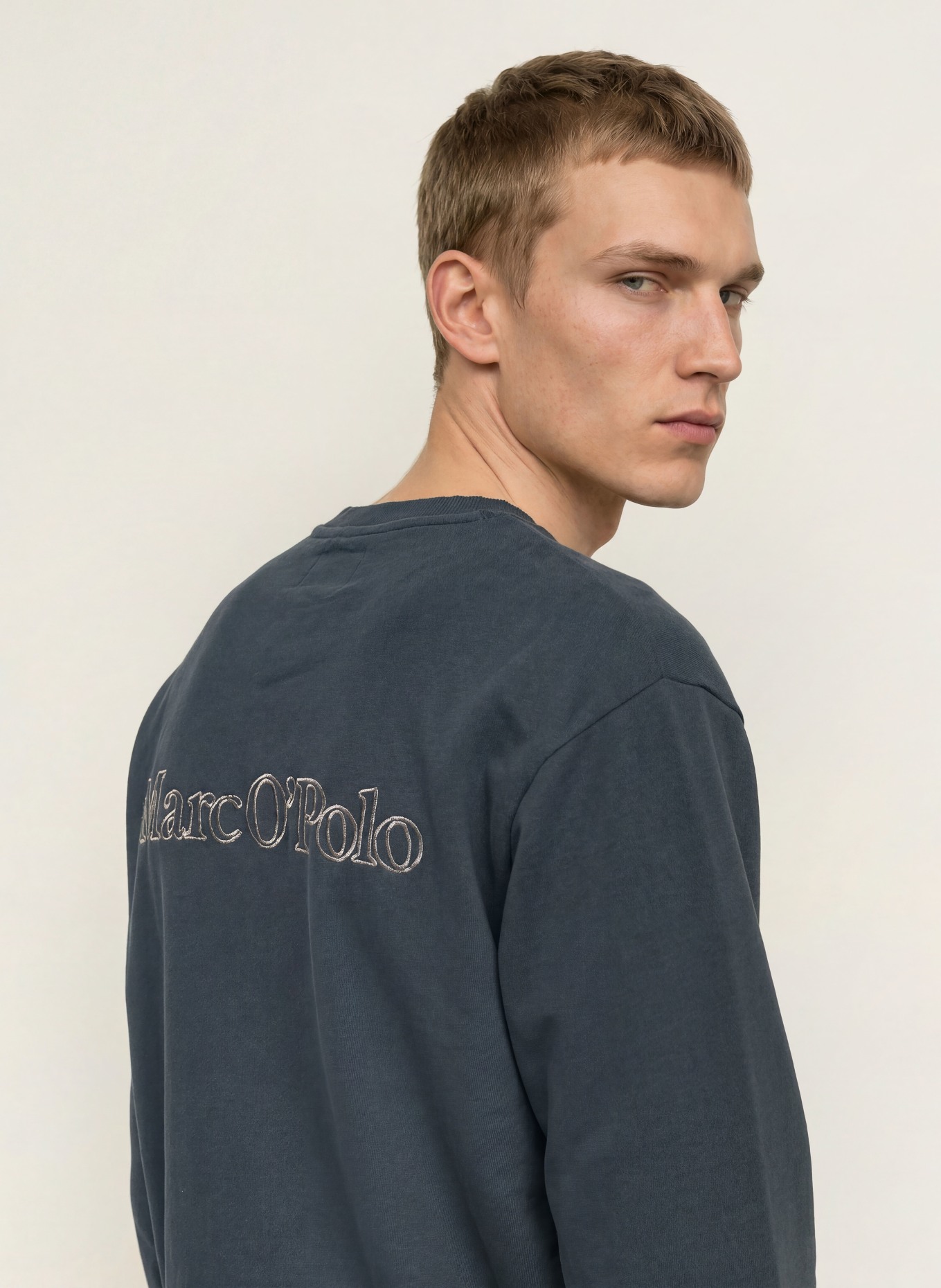 Marc O'Polo Sweatshirt: DUNKELGRAU / HELLGRAU