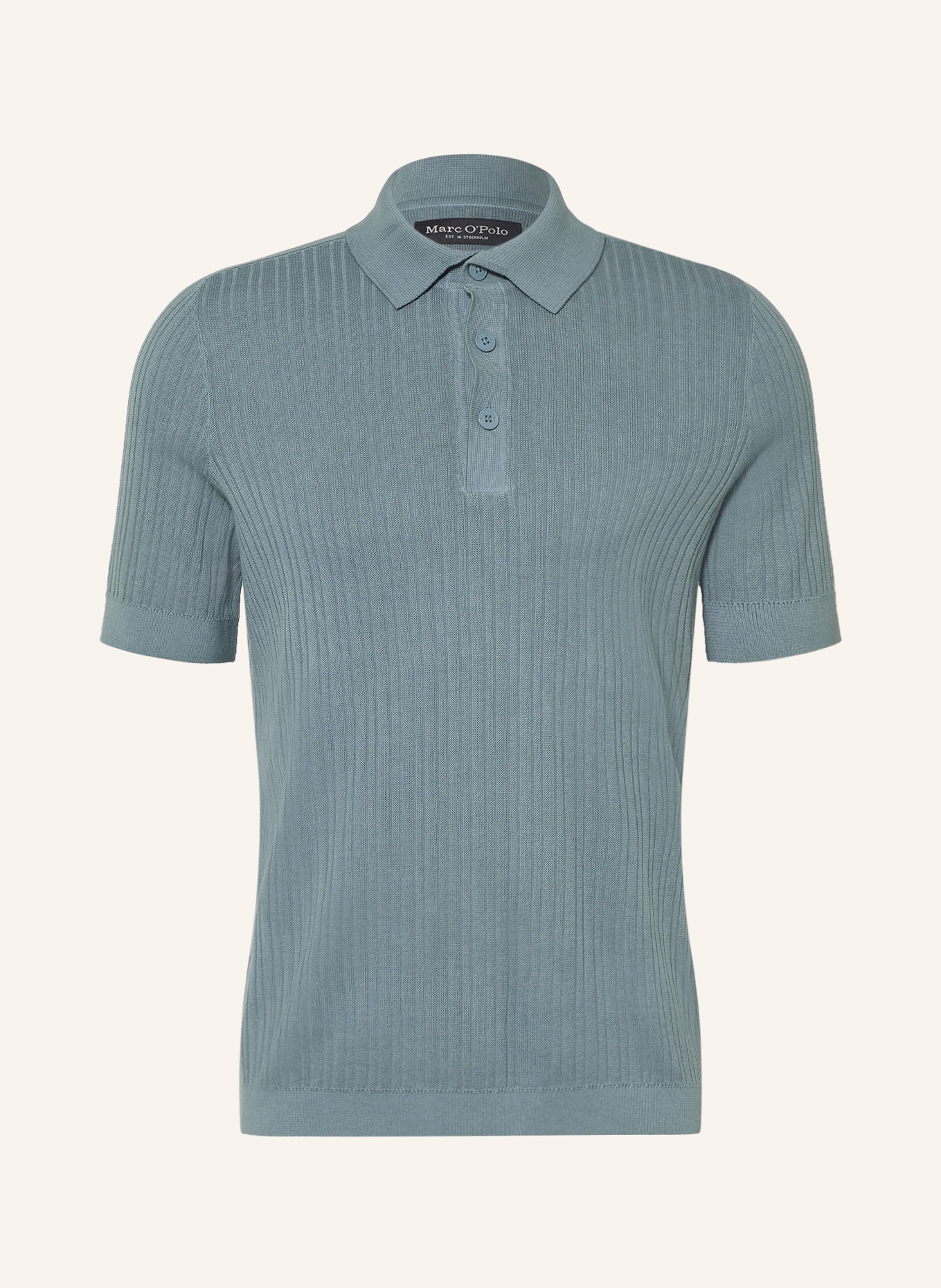 Marc O'Polo Gebreid poloshirt: BLAUWGRIJS