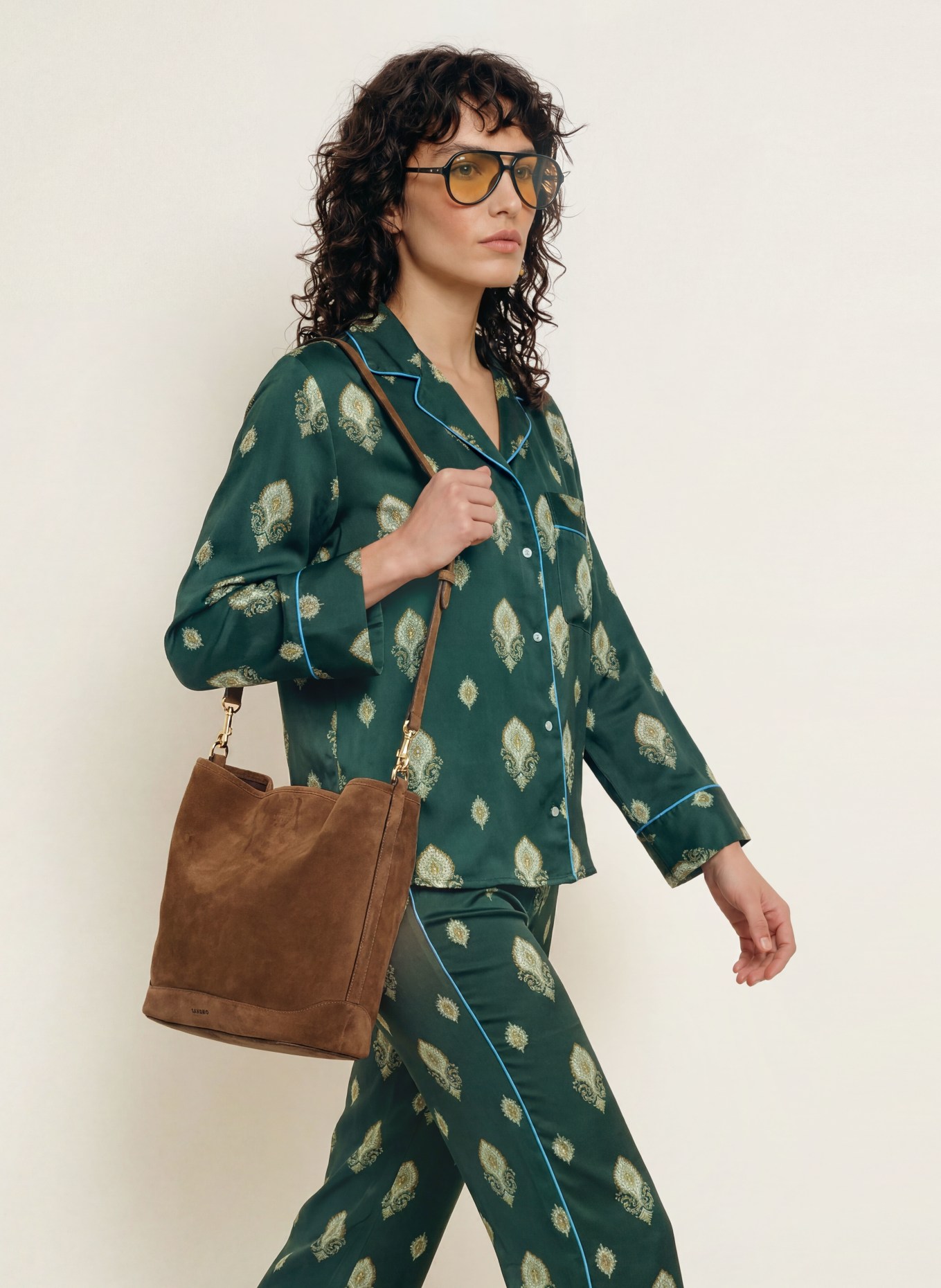 SANDRO Beuteltasche: BRAUN / GOLD