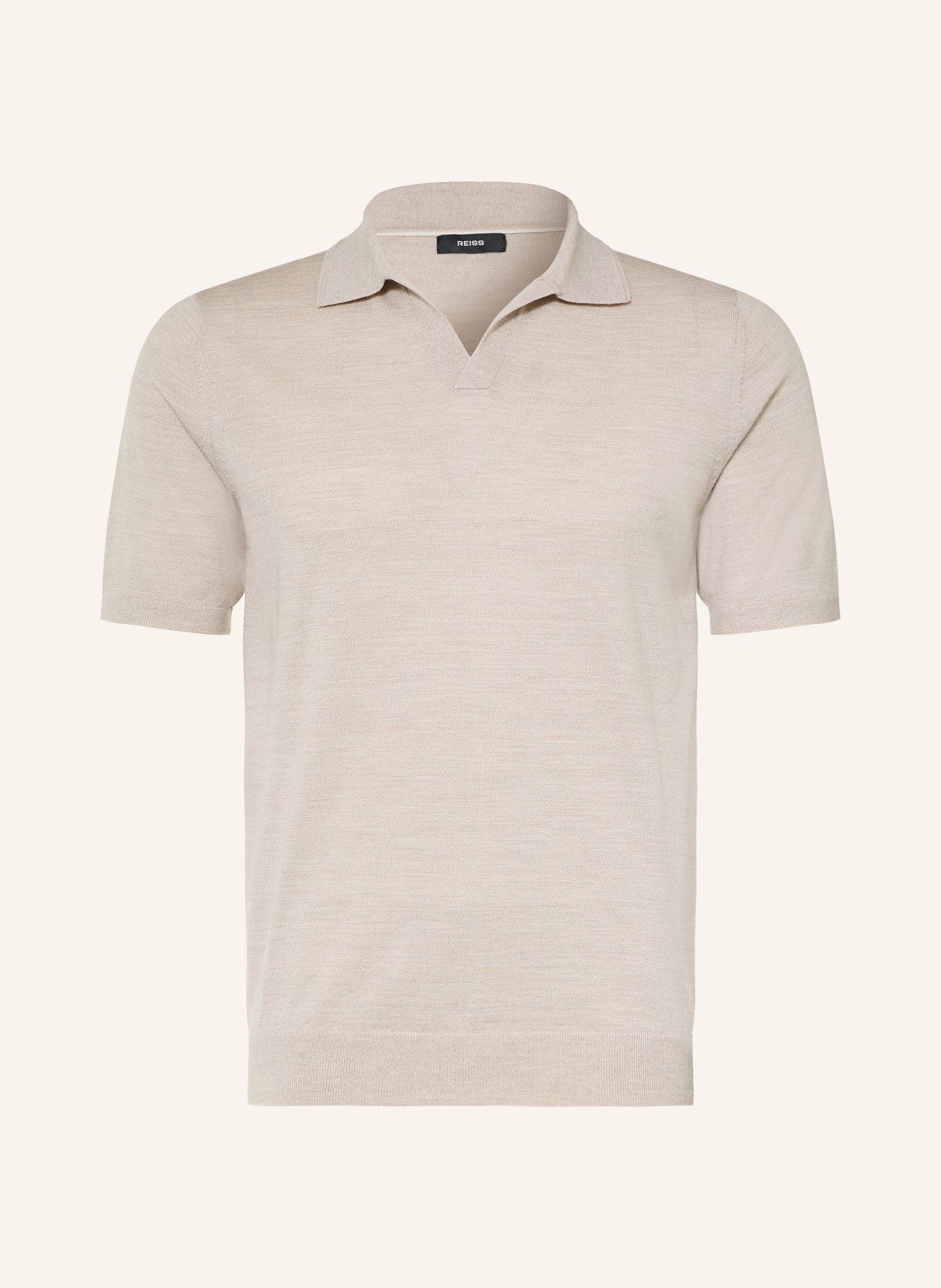 REISS DUCHIE Knit polo shirt made of merino wool: LIGHT GRAY