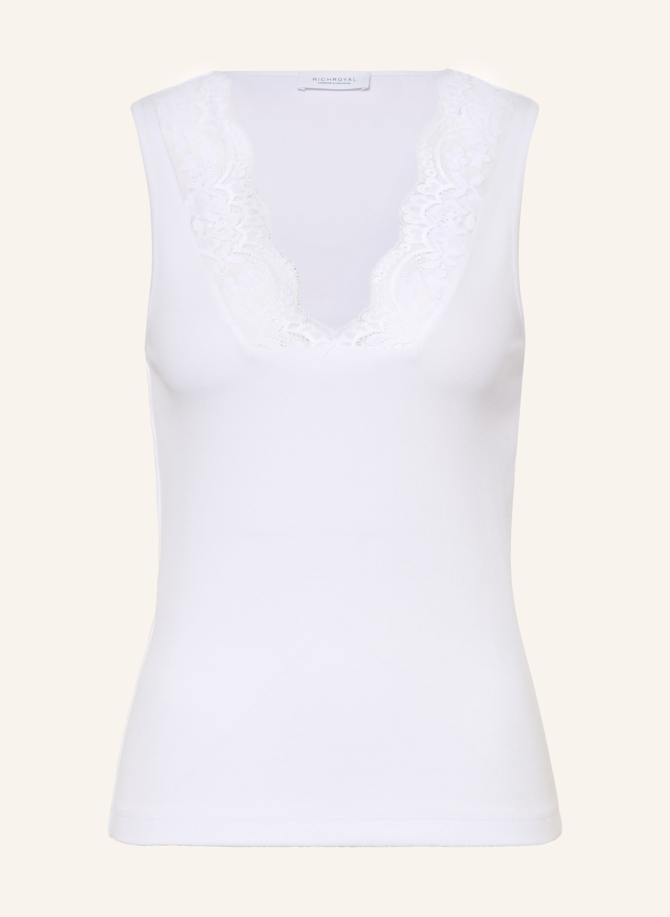 Rich & Royal Top with lace: WHITE