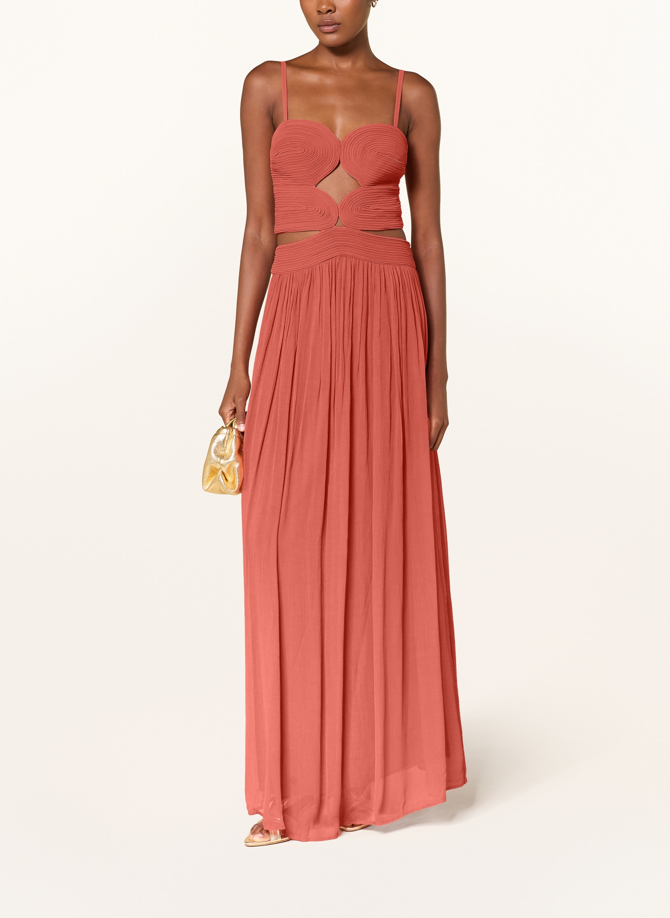 ba&sh Kleid WIRA mit Cut-outs: LACHS