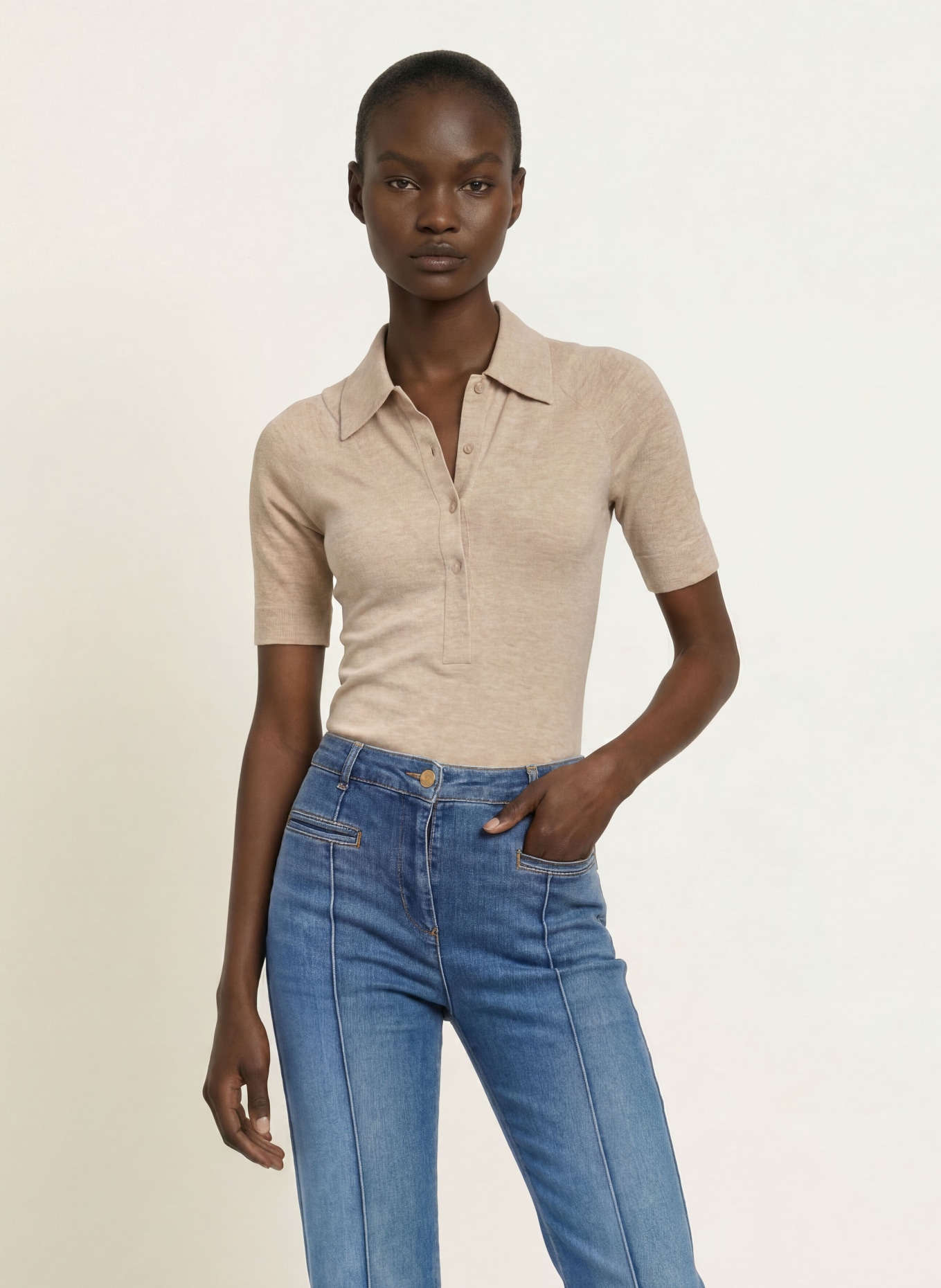 REISS Strickshirt SHONA: BEIGE