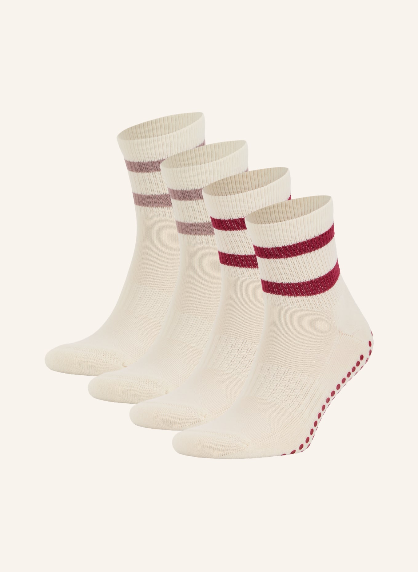 Sweaty Betty 2-Pack Non-slip socks: CREAM / DUSKY PINK / DARK RED