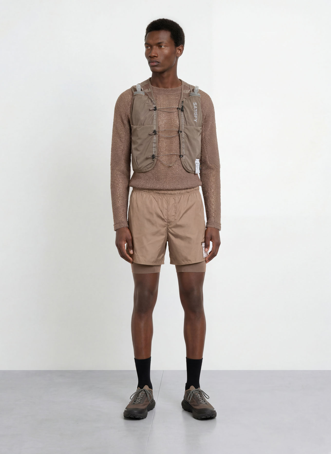 SATISFY 2-in-1 hardloopshort TECHSILK™: BRUIN