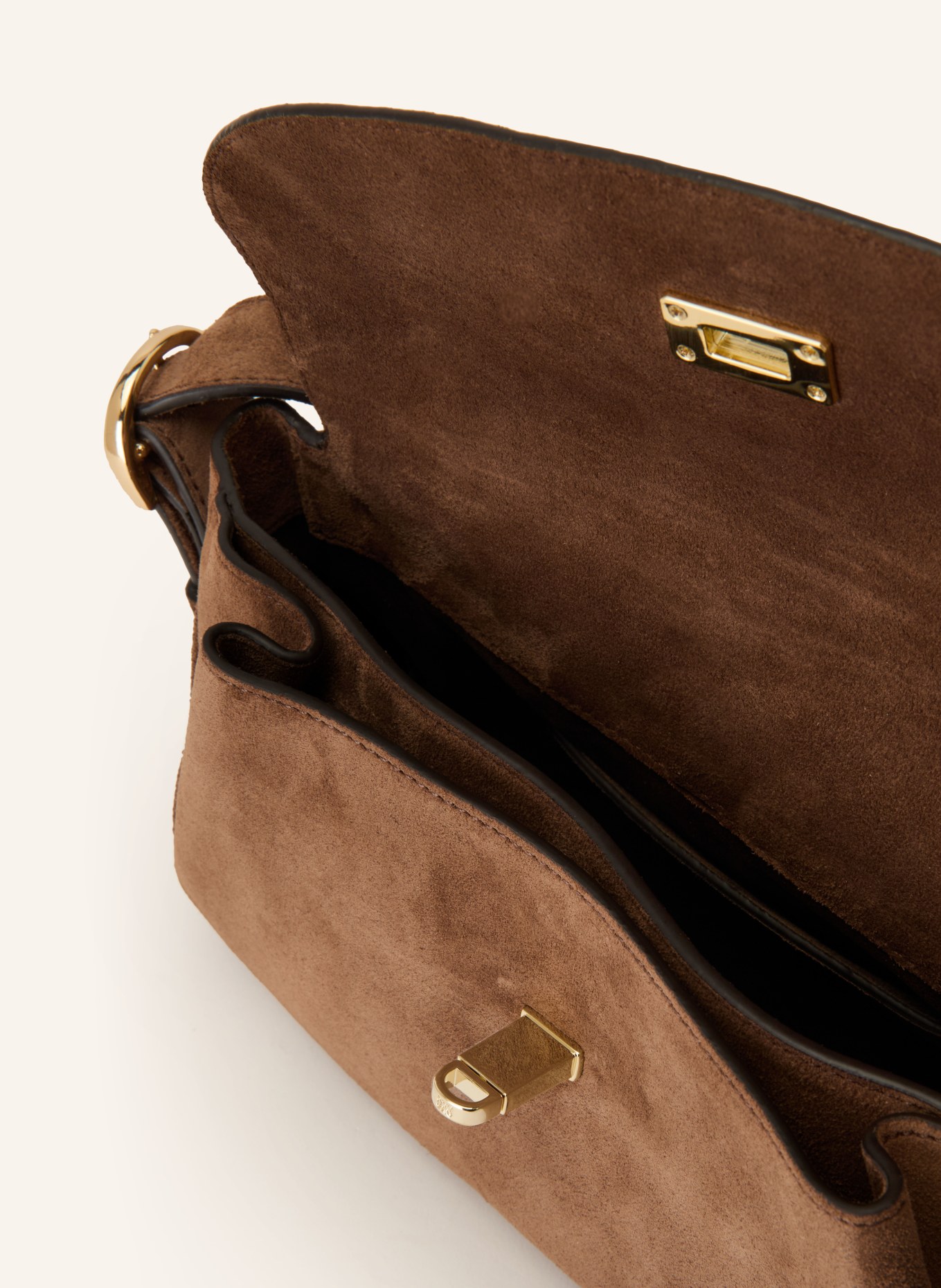SANDRO Schultertasche: BRAUN / GOLD