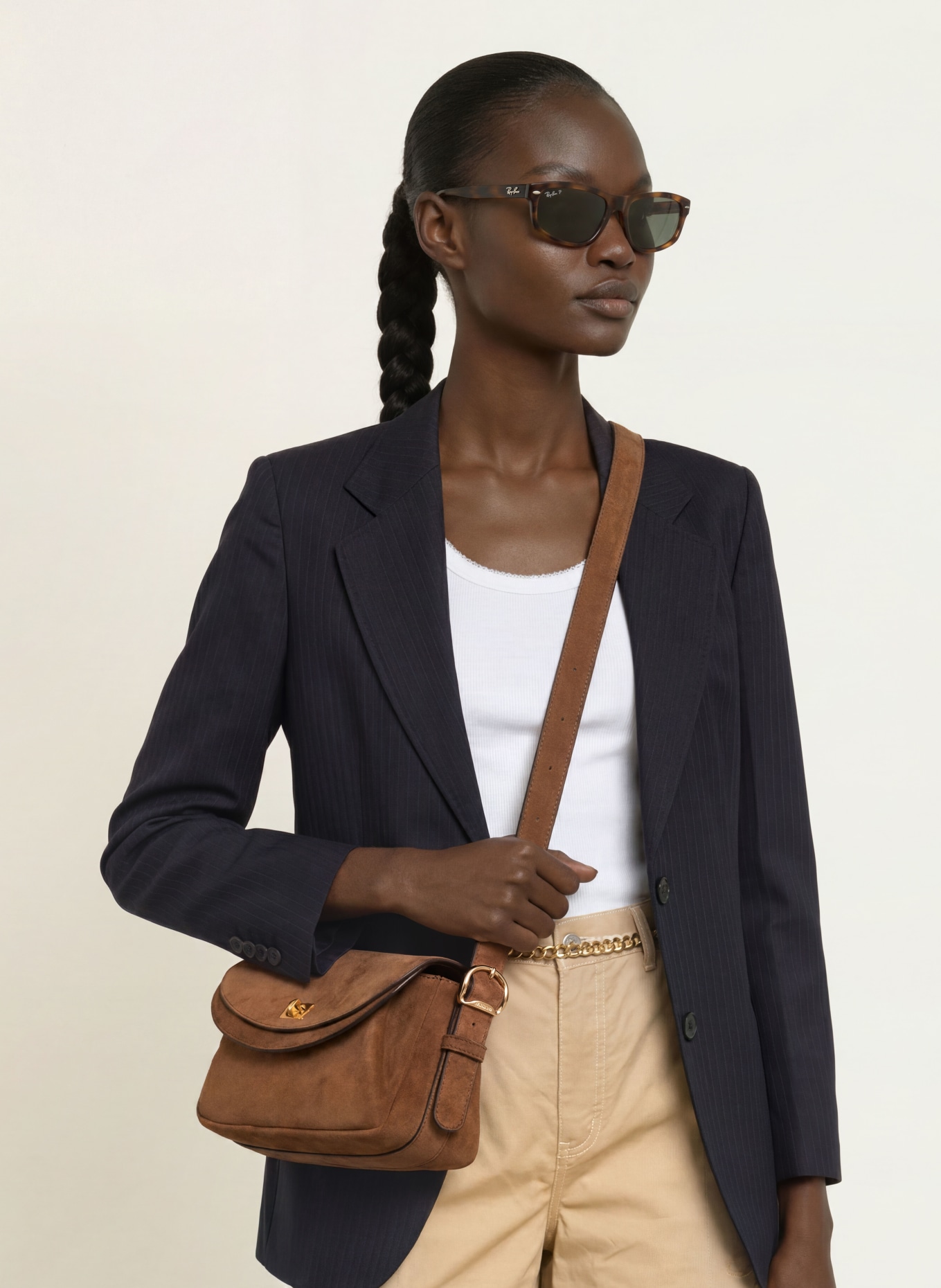 SANDRO Schultertasche: BRAUN / GOLD