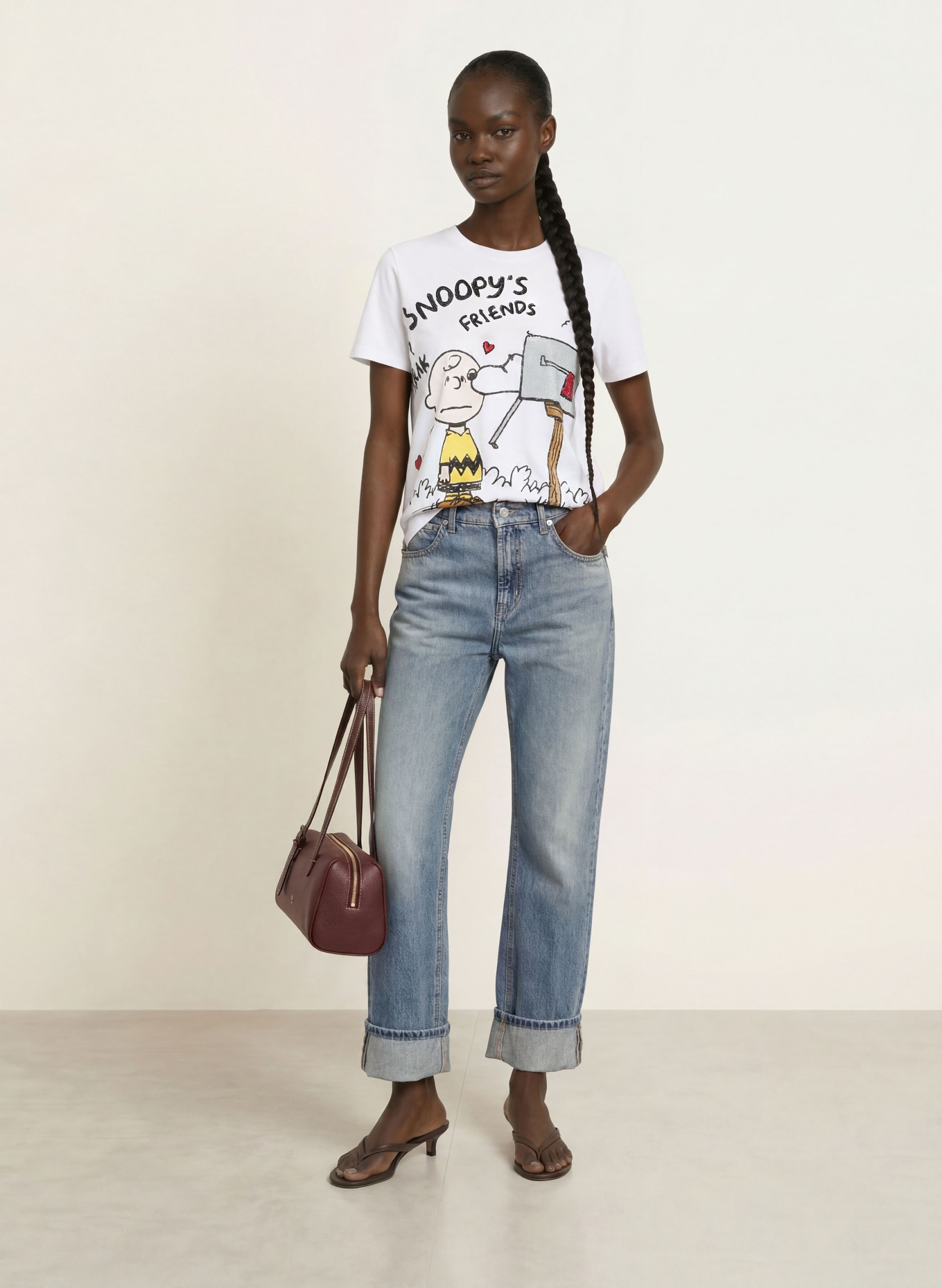 Princess GOES HOLLYWOOD T-shirt orné de strass: BLANC / GRIS / NOIR