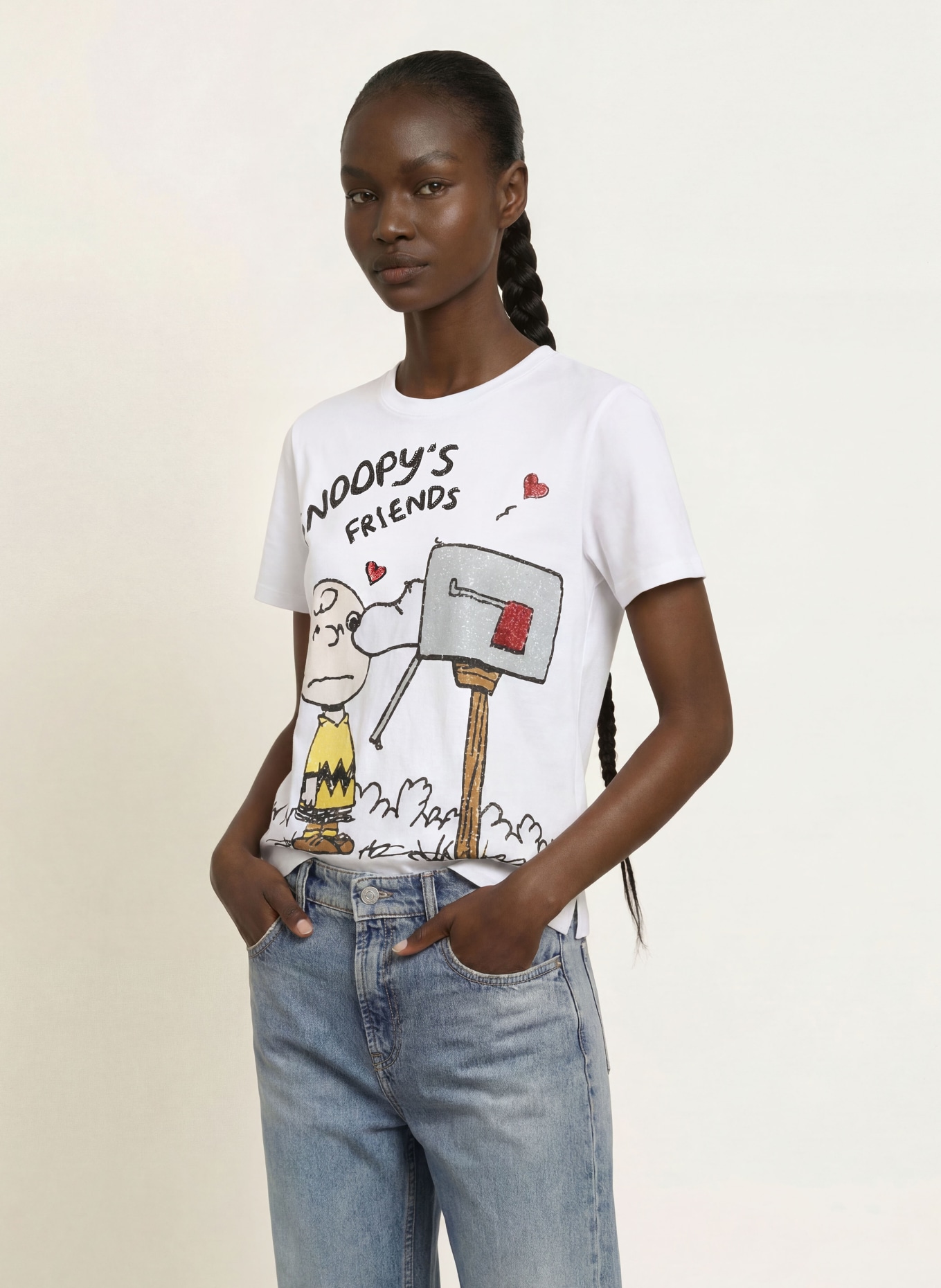 Princess GOES HOLLYWOOD T-shirt orné de strass: BLANC / GRIS / NOIR