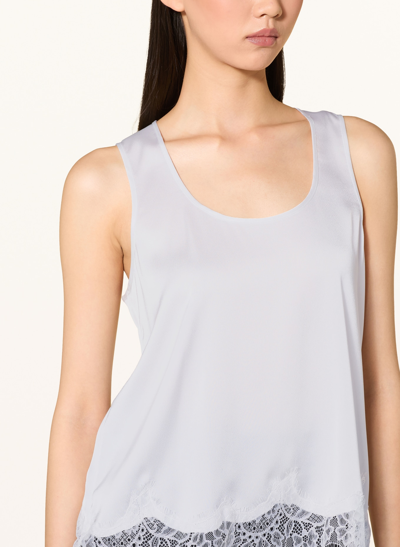 Rich & Royal Satintop mit Spitze: WEISS
