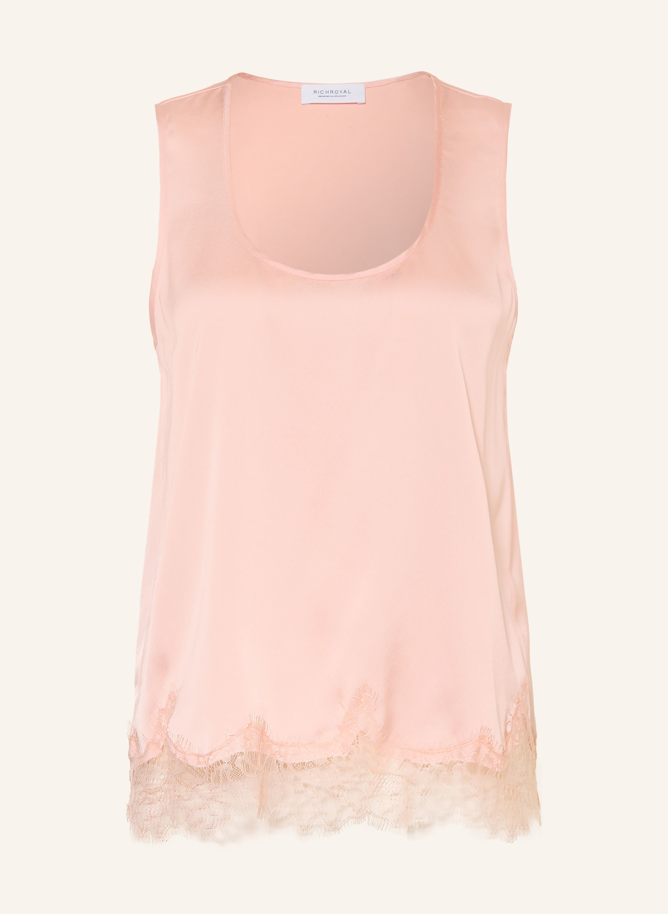 Rich & Royal Satintop mit Spitze: HELLROSA