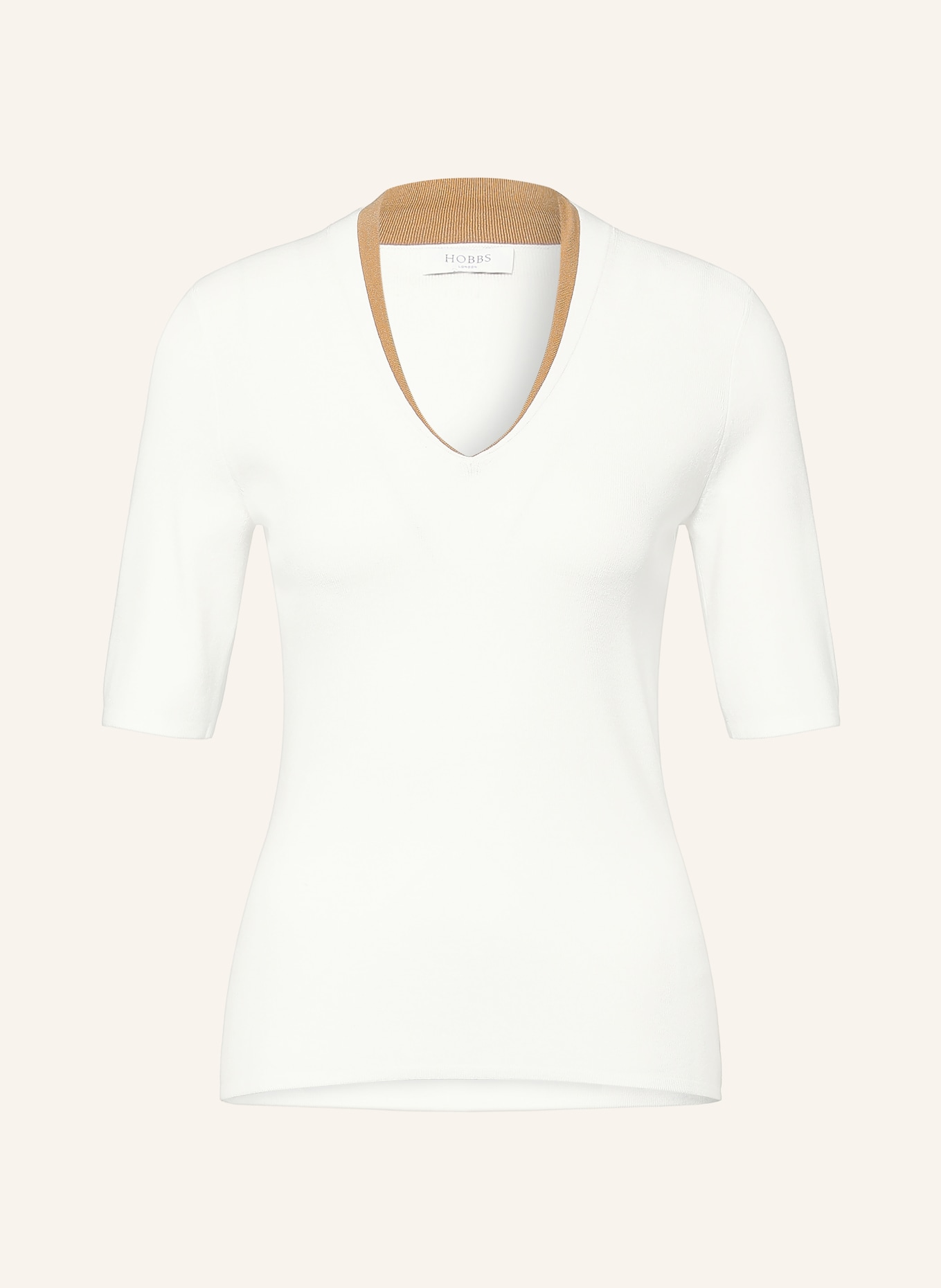 HOBBS Strickshirt SCARLETT: CREME / COGNAC