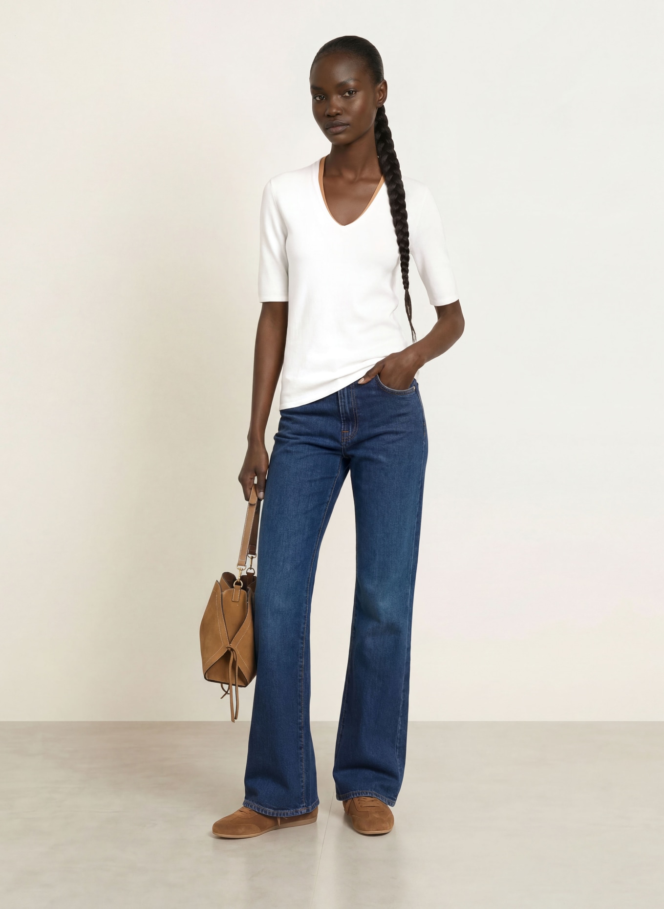 HOBBS Strickshirt SCARLETT: CREME / COGNAC