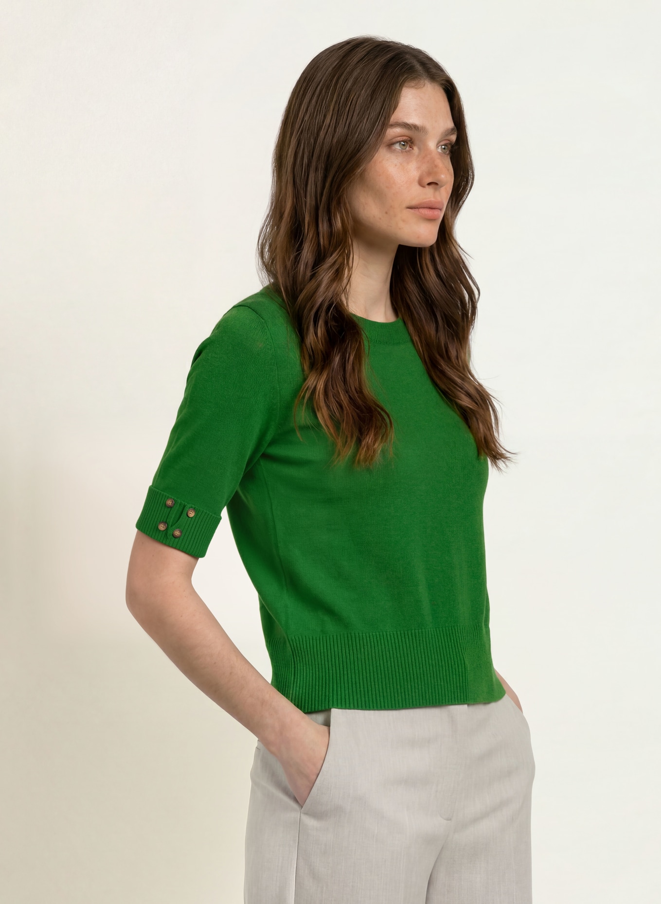 HOBBS LEANNE Knit shirt: GREEN