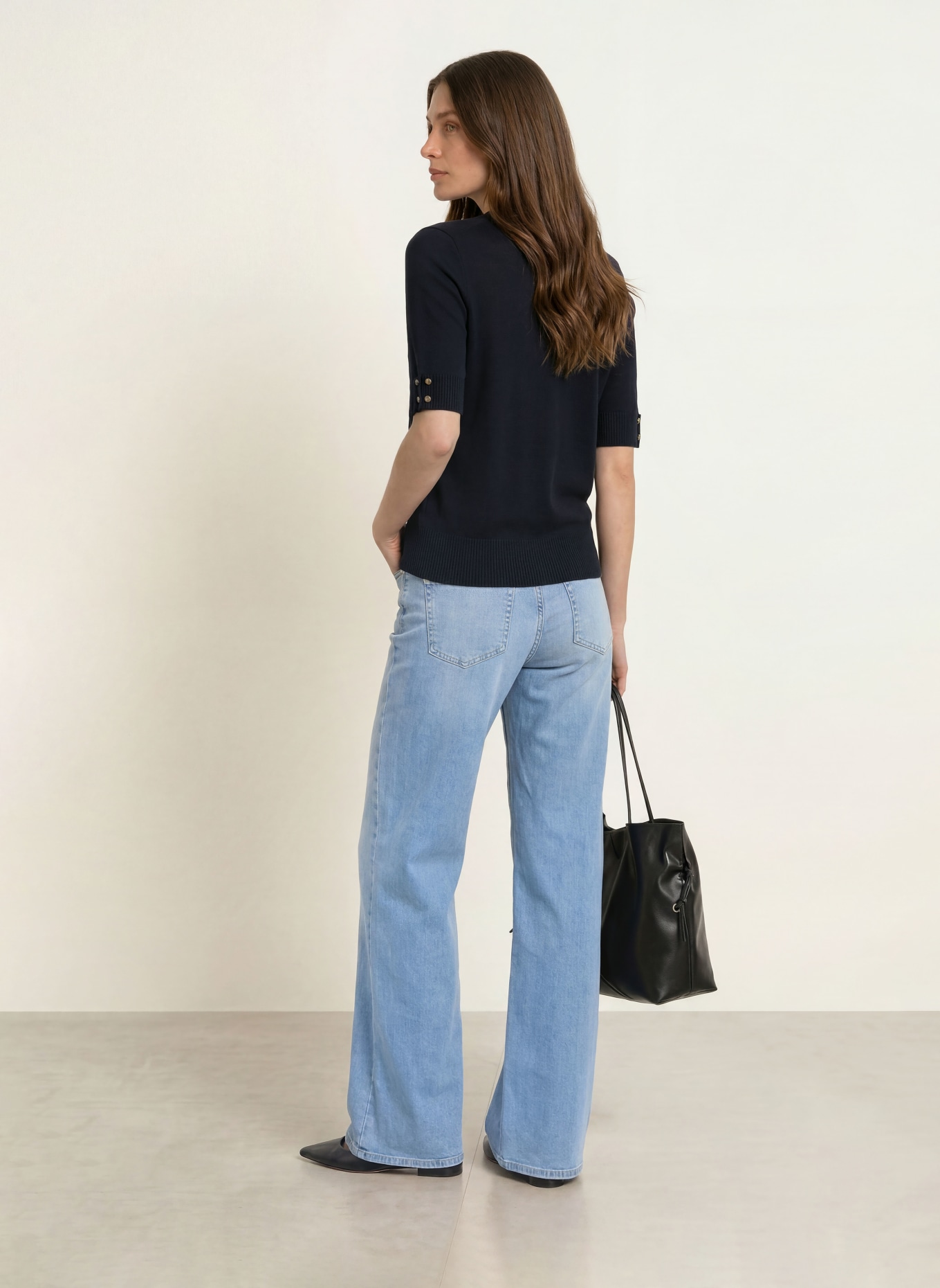 HOBBS Tricou tricotat LEANNE: ALBASTRU ÎNCHIS