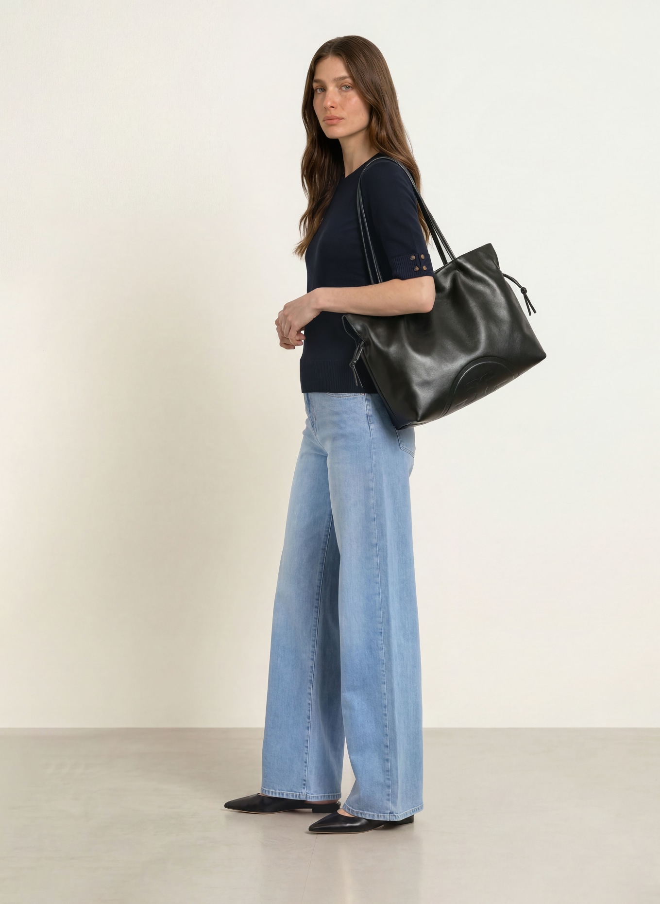 HOBBS Tricou tricotat LEANNE: ALBASTRU ÎNCHIS