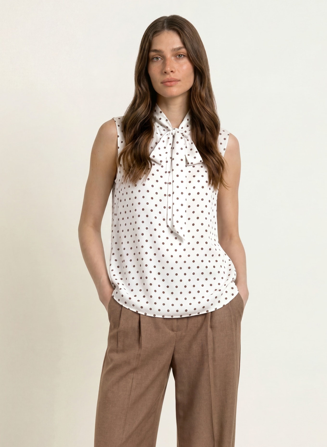 HOBBS NATASHA blouse with removable bow: WHITE / BLACK