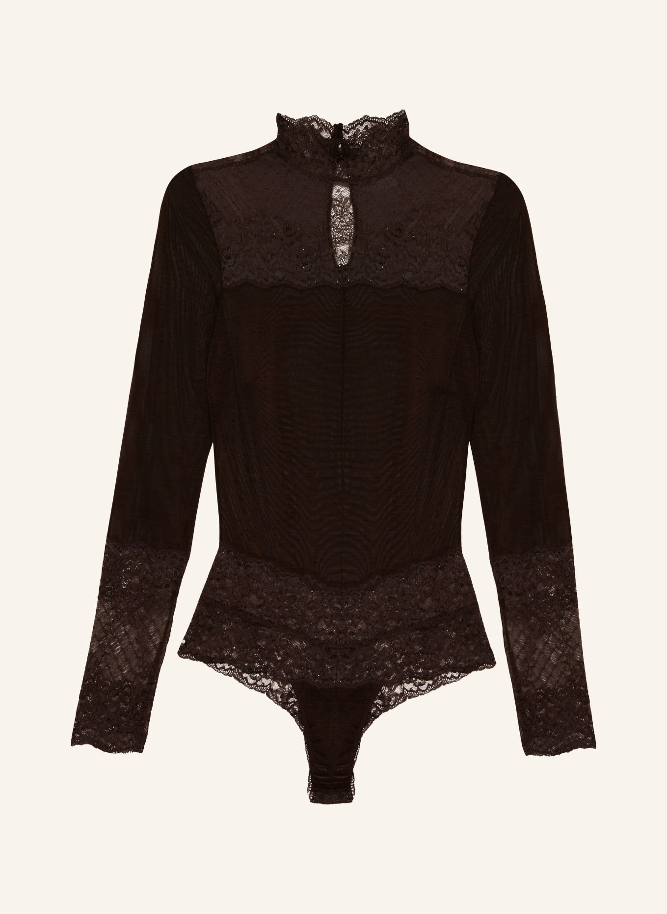 MARIE JO Body MUSEA en maille avec paillettes: MARRON FONCÉ
