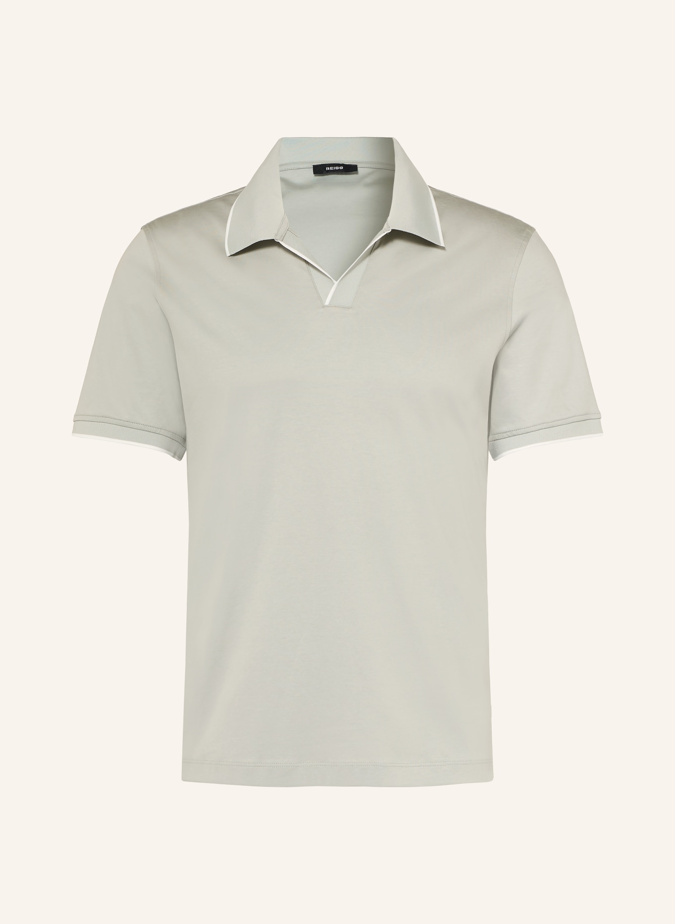 REISS NICO Jersey polo shirt: LIGHT GREEN / WHITE