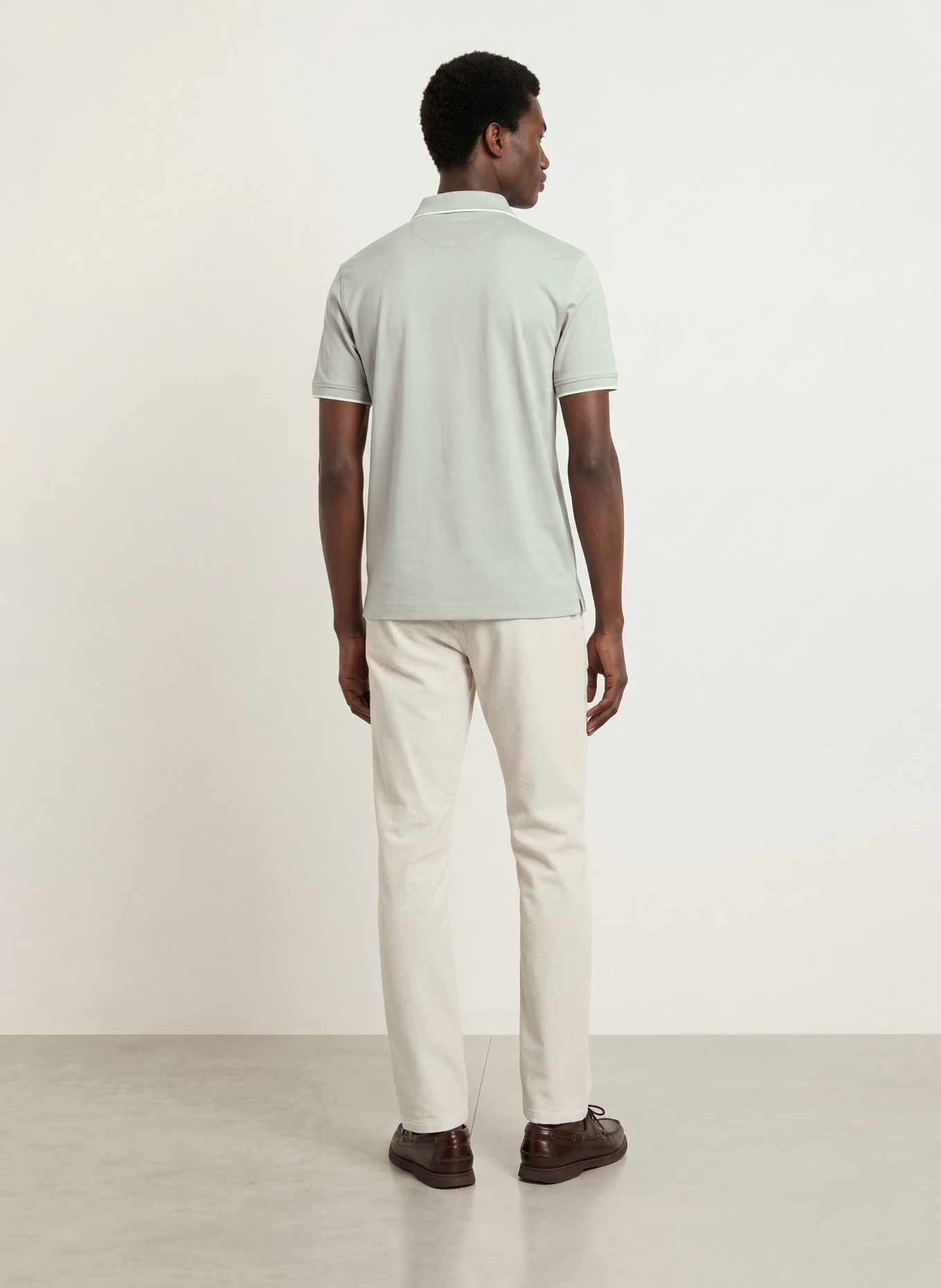 REISS NICO Jersey polo shirt: LIGHT GREEN / WHITE