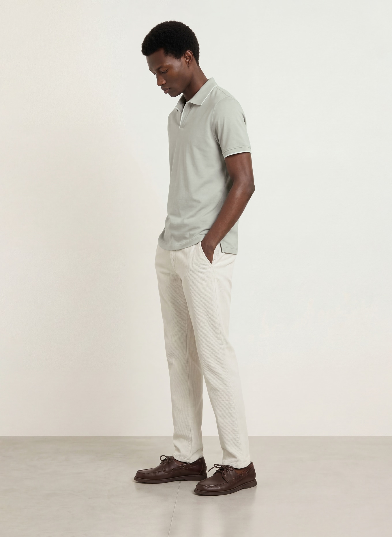 REISS NICO Jersey polo shirt: LIGHT GREEN / WHITE