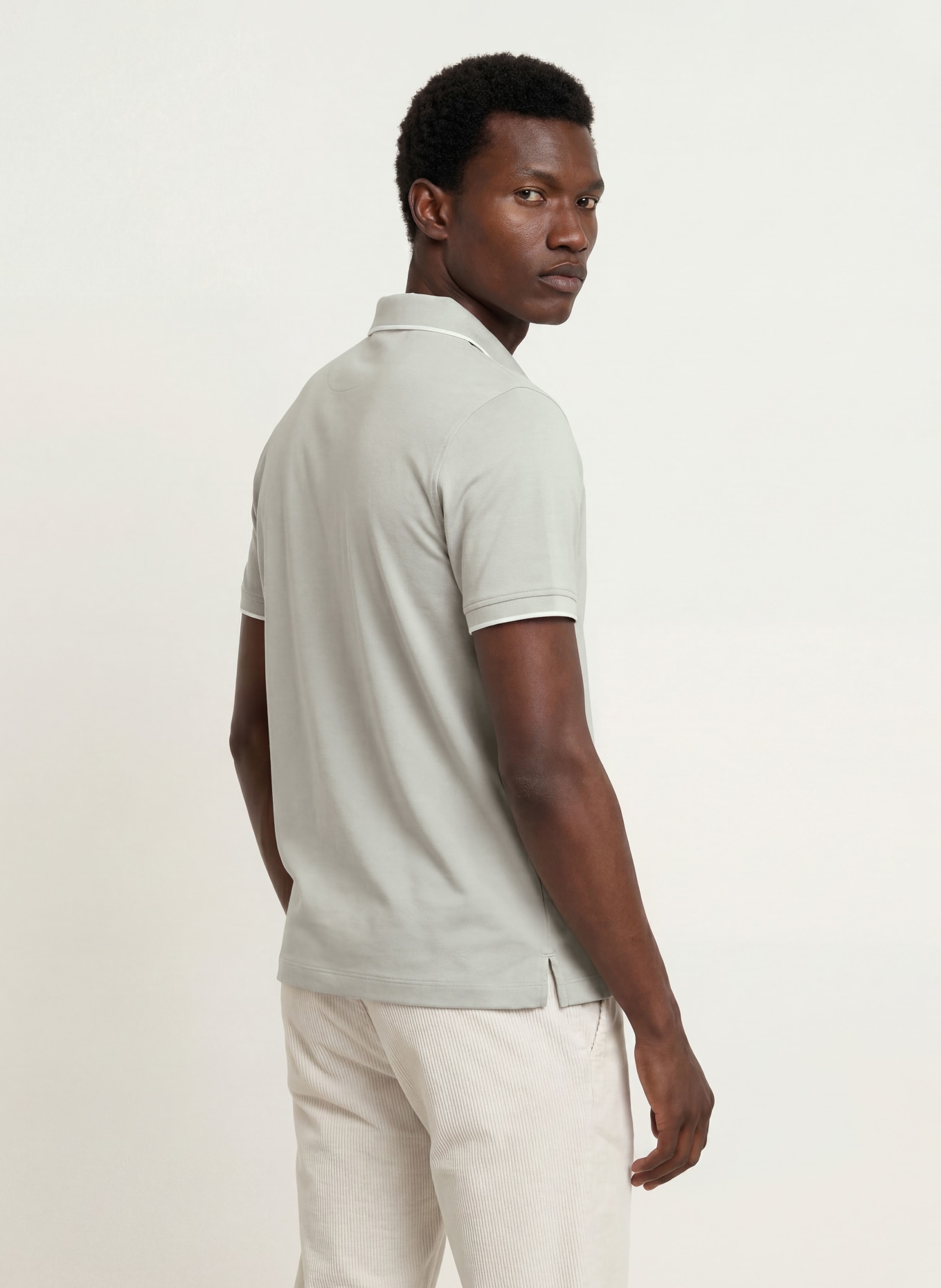 REISS NICO Jersey polo shirt: LIGHT GREEN / WHITE