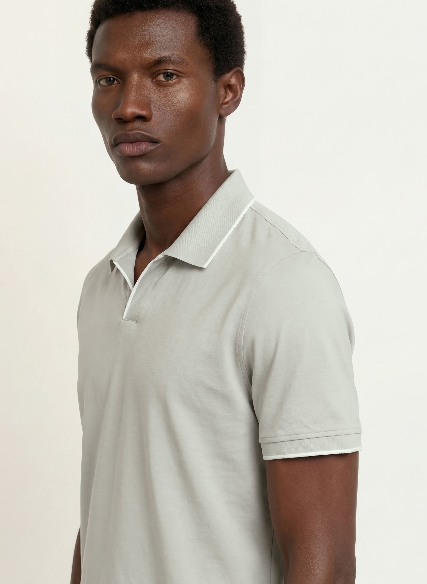 REISS NICO Jersey polo shirt: LIGHT GREEN / WHITE