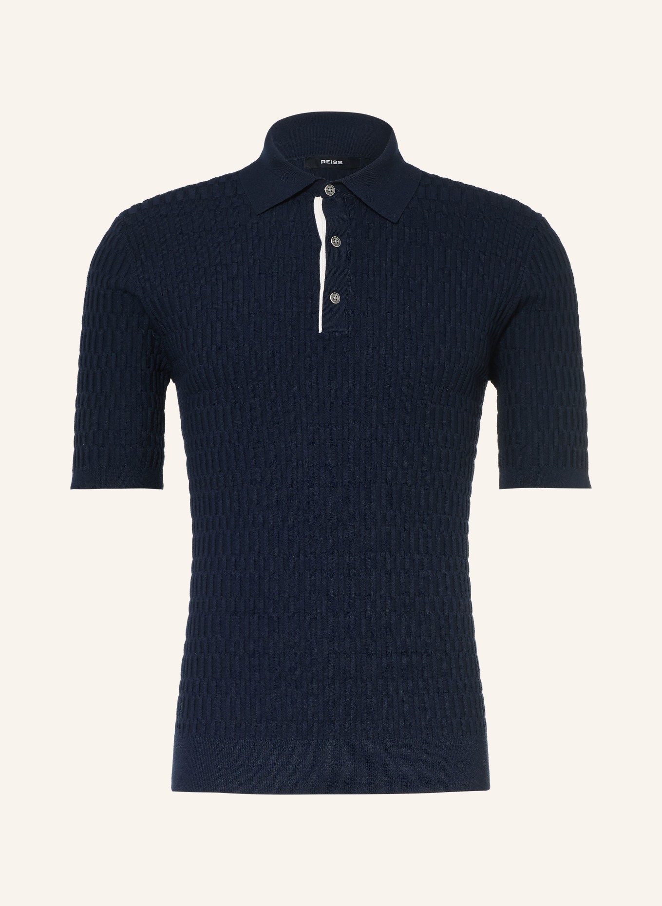 REISS Polo en maille ERA: BLEU FONCÉ