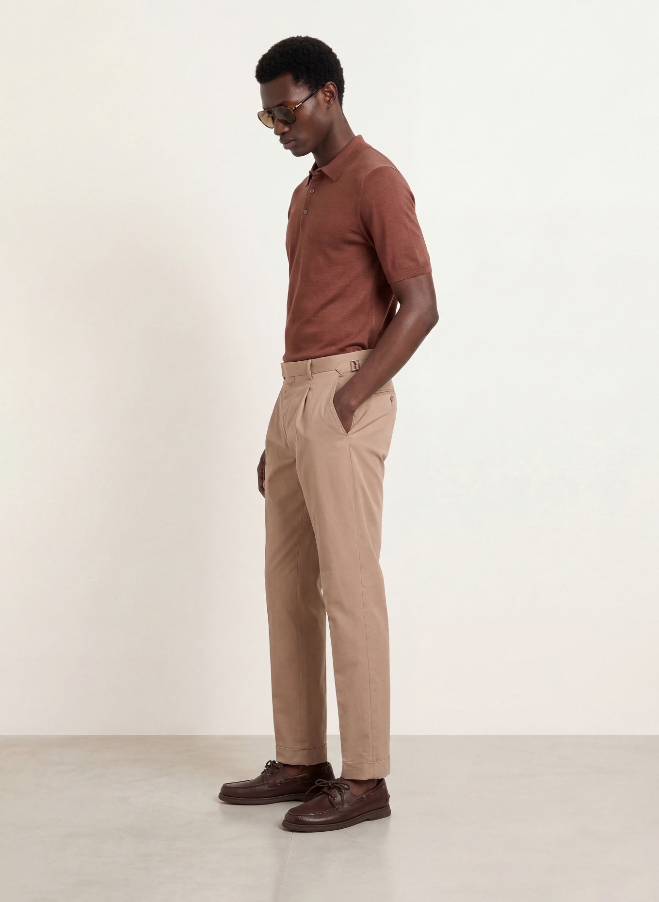 REISS Polo en maille JACKDAW en laine mérinos: ROSÉ