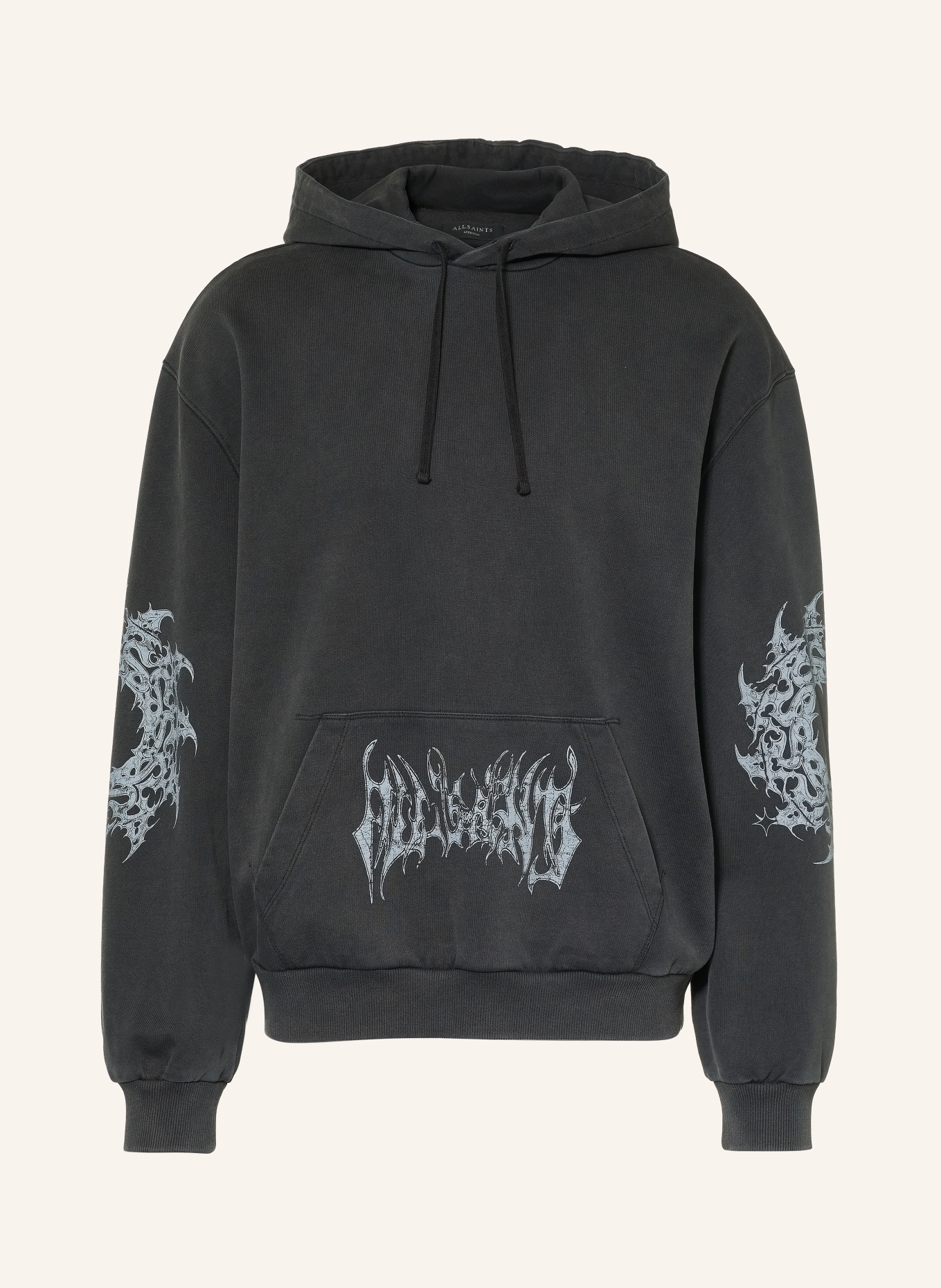ALLSAINTS Hoodie HELVETTE: SVART / LJUSGRÅ